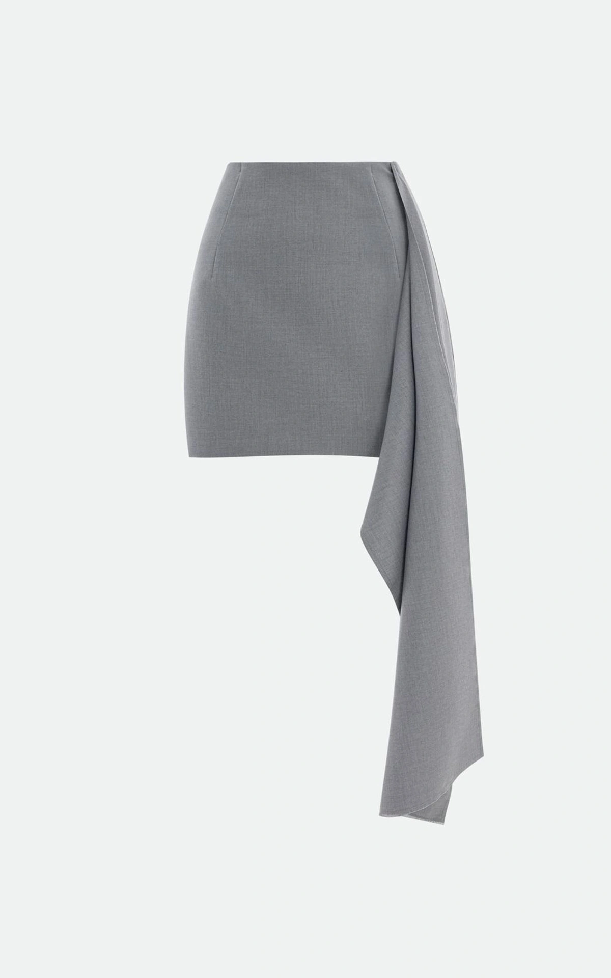 GABI Mini Skirt with Unfinished Hem and Train