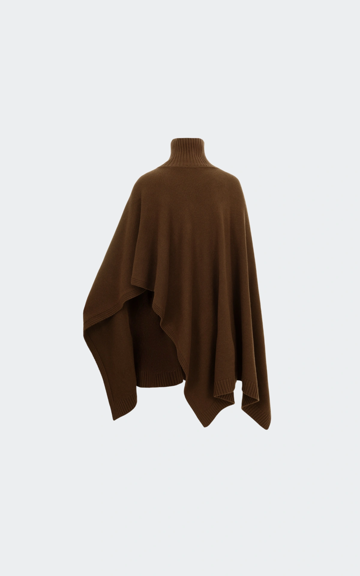 Asymmetric Wool Cape Poncho