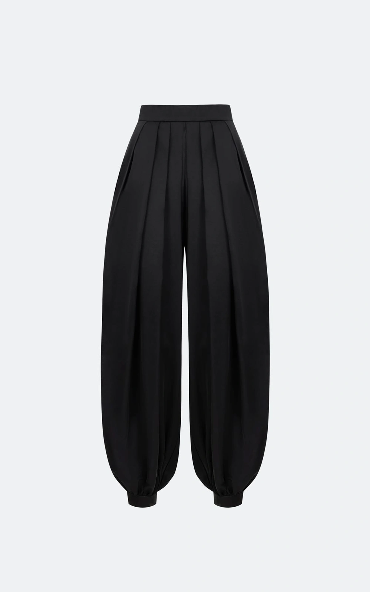 Pleated Satin Harem Pants