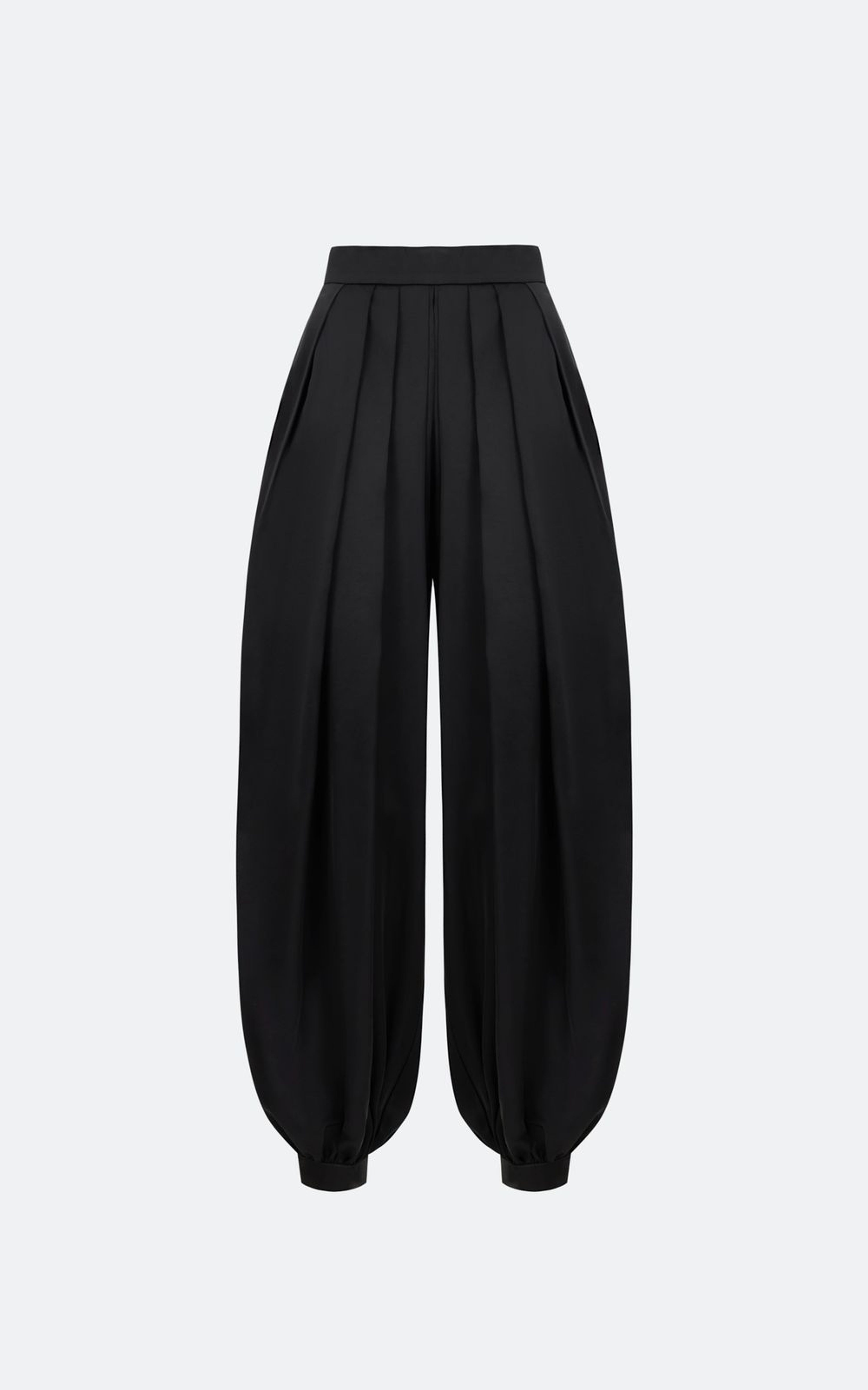 Pleated Satin Harem Pants
