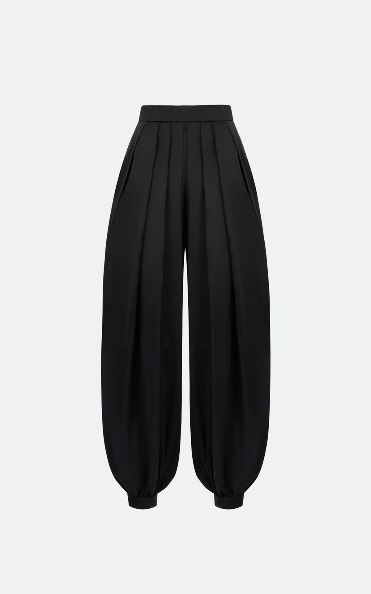 Pleated Satin Harem Pants