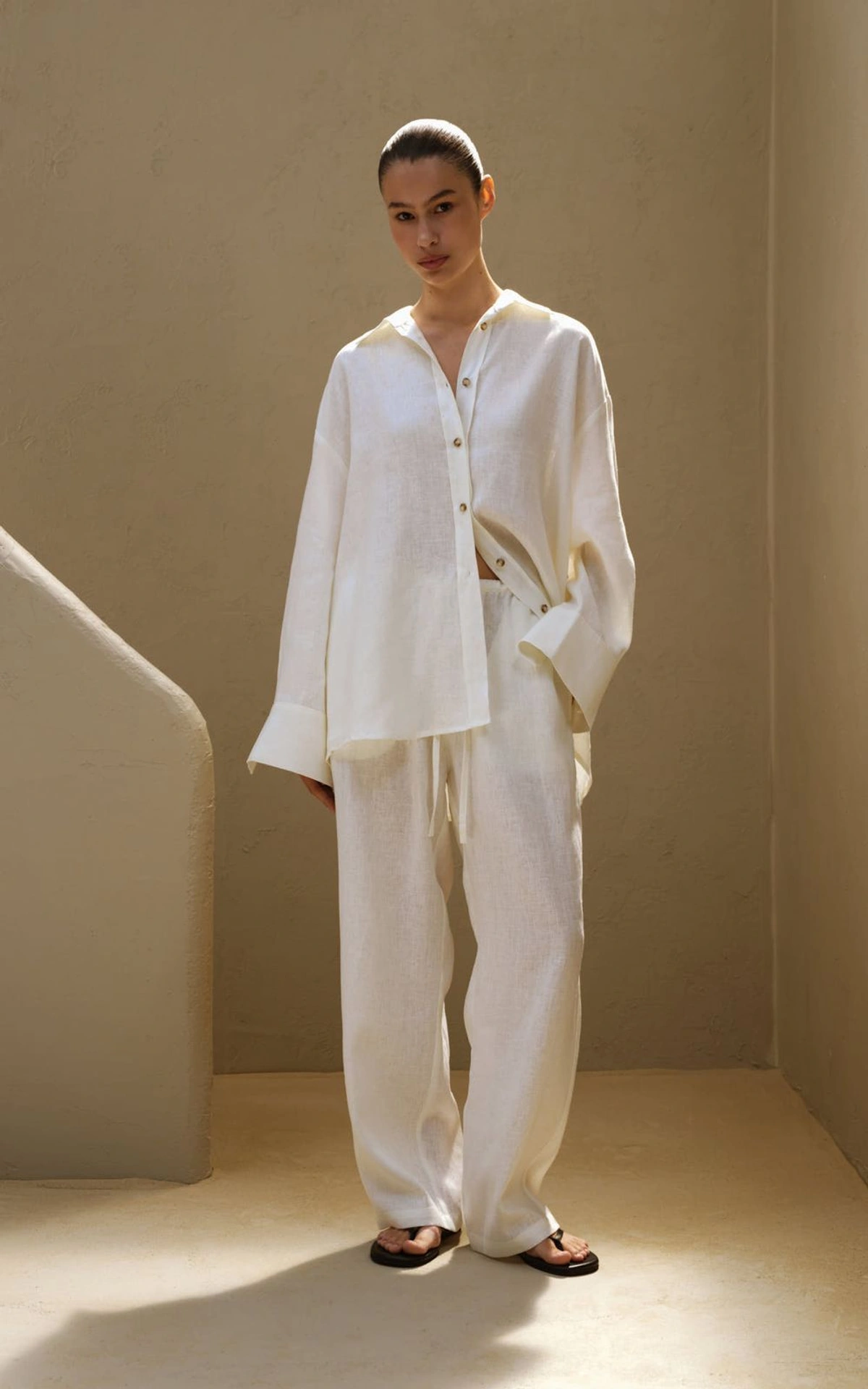 Linen Pants with Elastic Waist