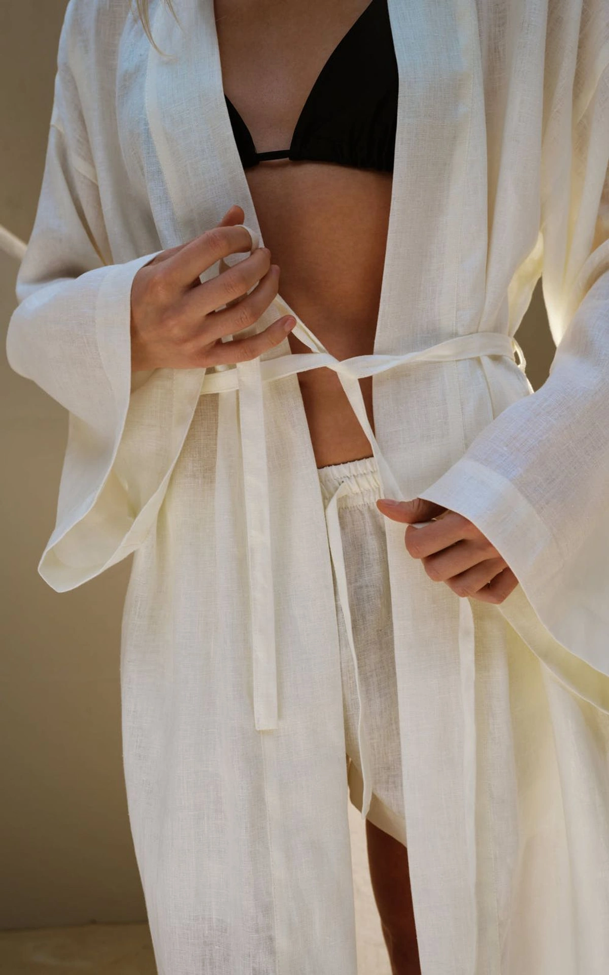 Koszula kimono z naturalnego lnu