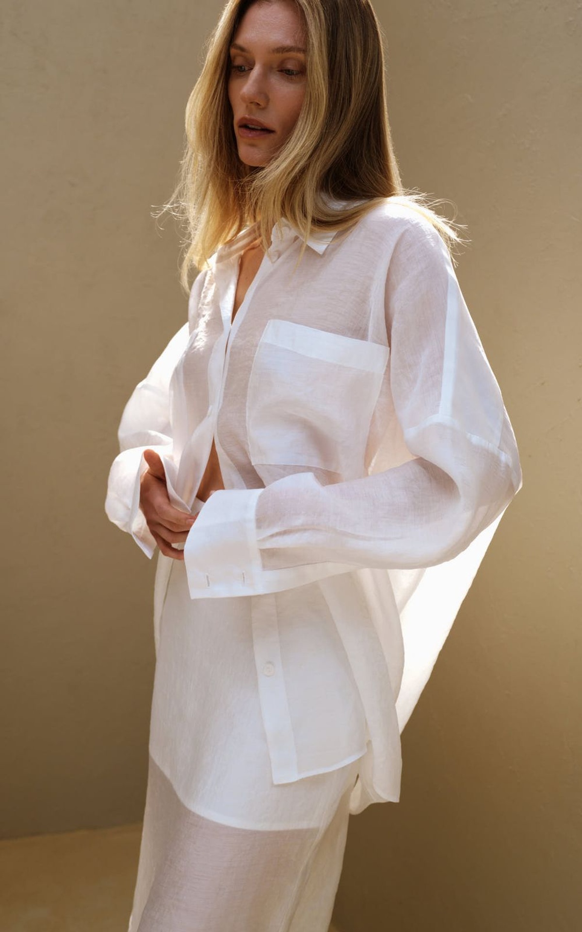 Sheer Tencel Skirt SAND