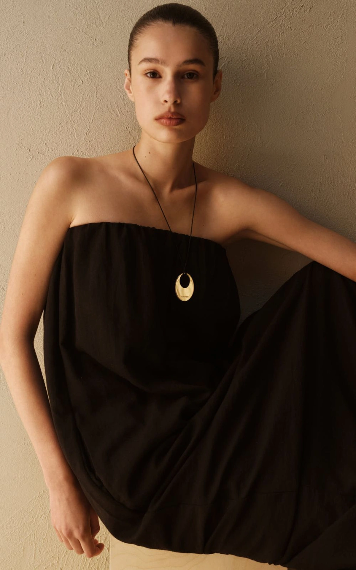 Loose Bandeau Dress with Scarf