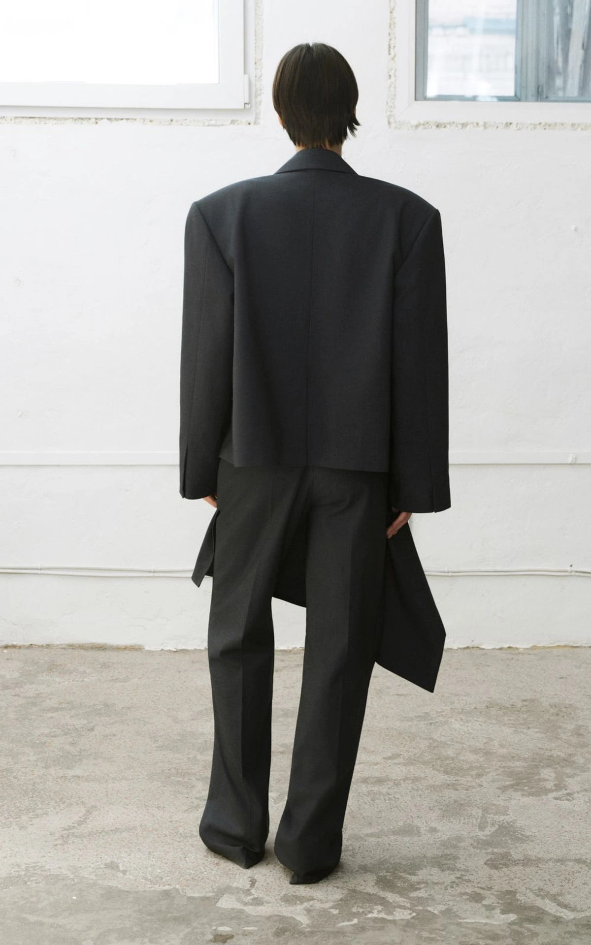 Trousers with Asymmetric Overlay Skirt