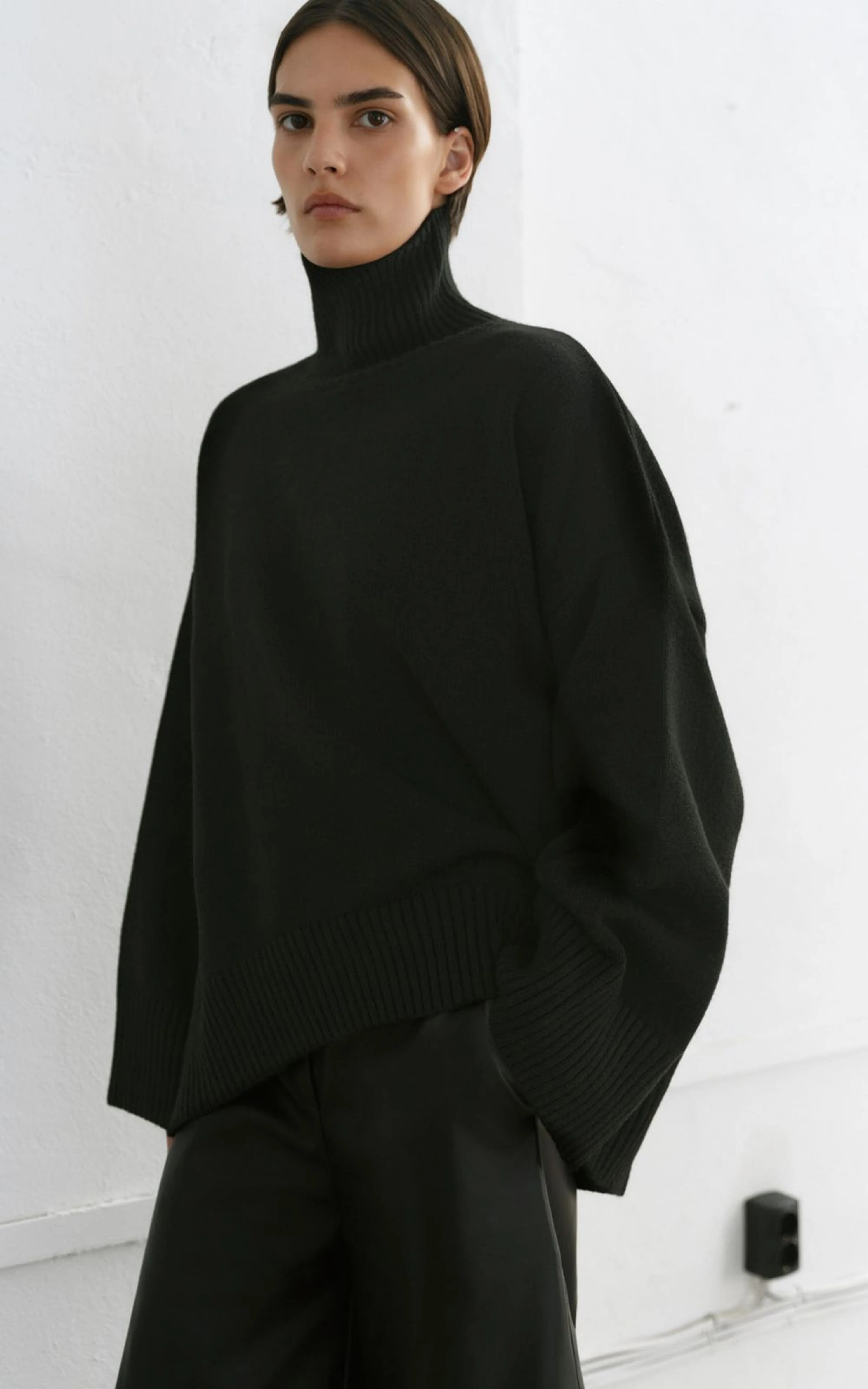 AMI Wool Blend Turtleneck Oversize Sweater
