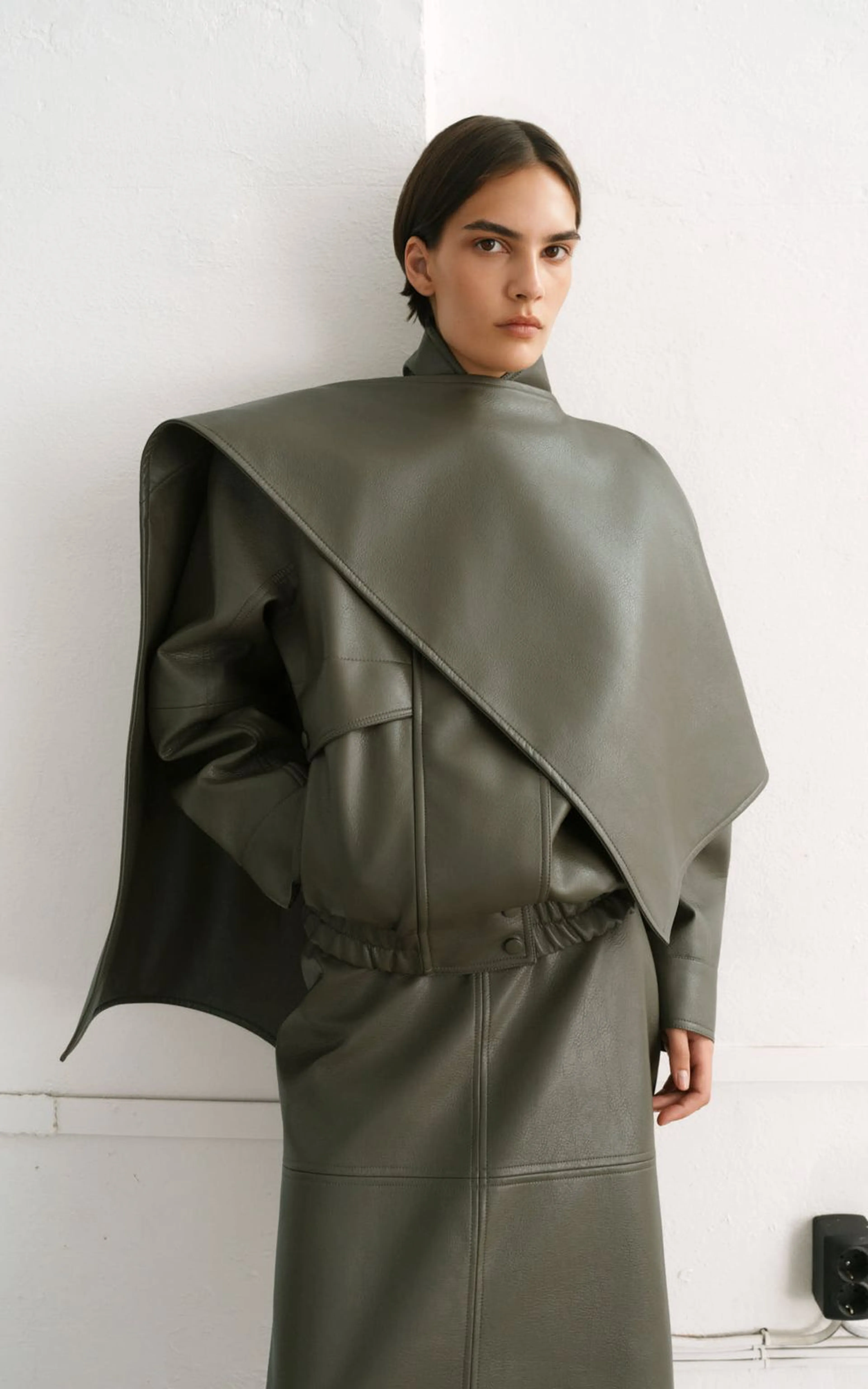Faux Leather Cape