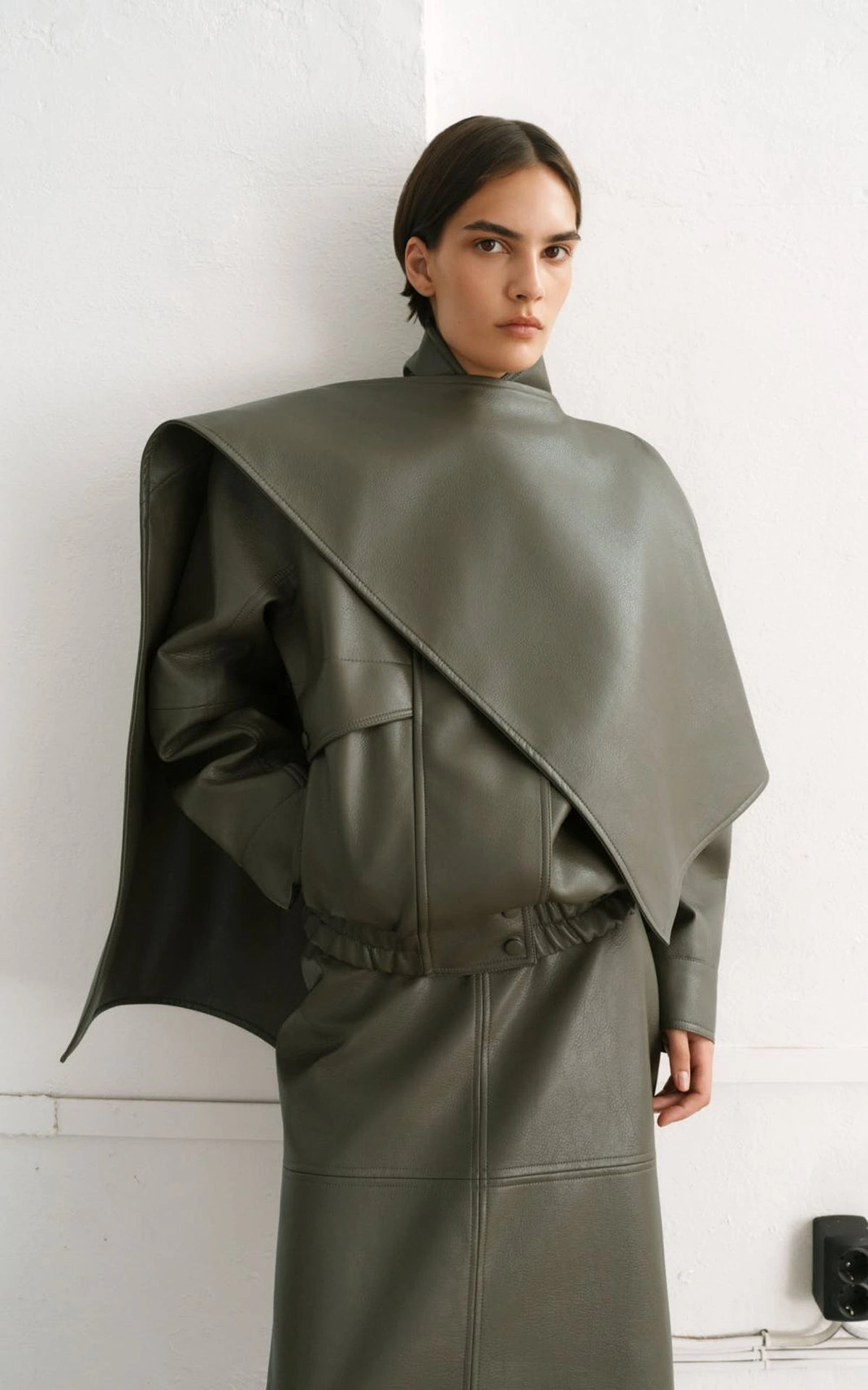 Faux Leather Cape