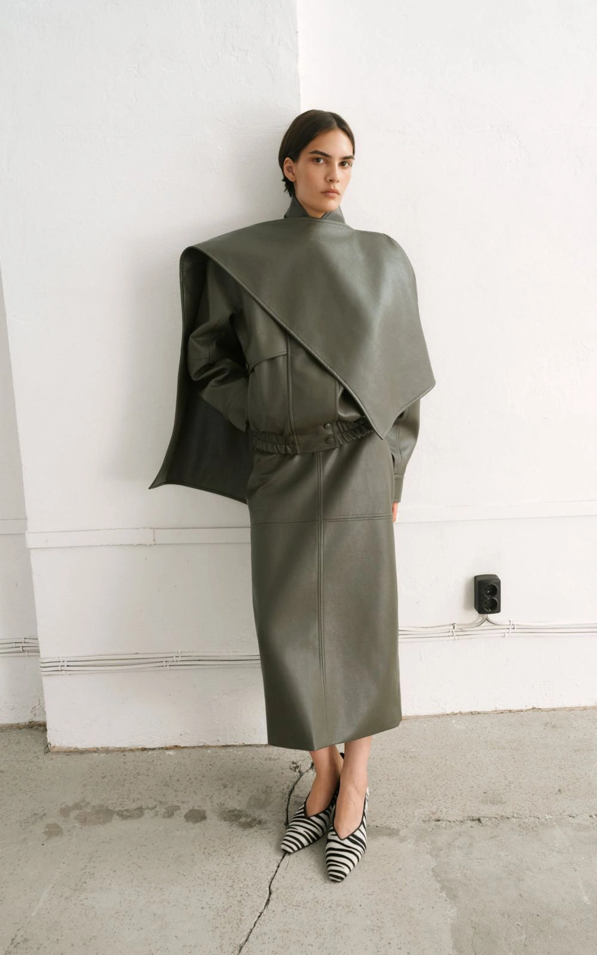 Faux Leather Cape