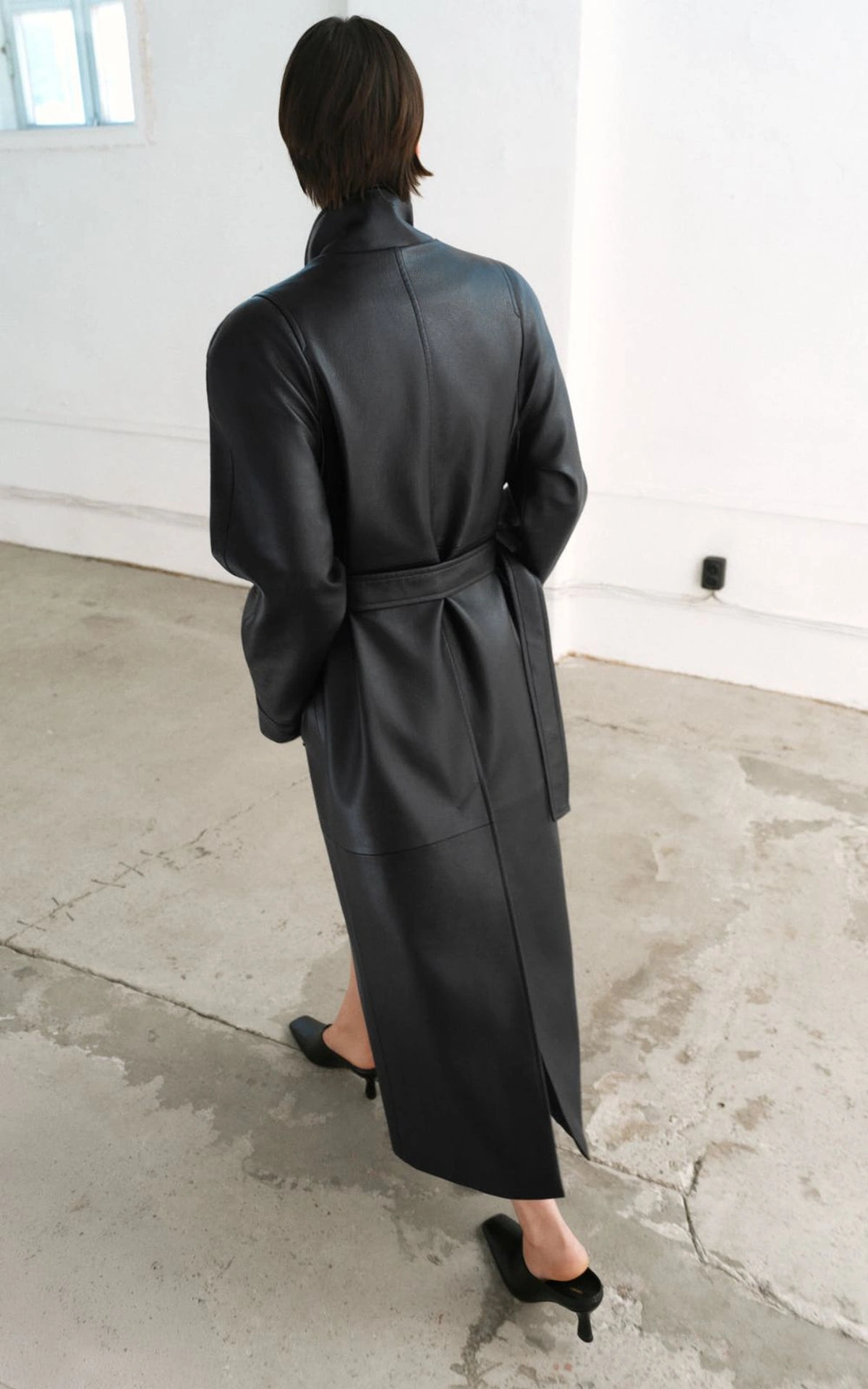 NEA Premium Faux Leather Trench Coat