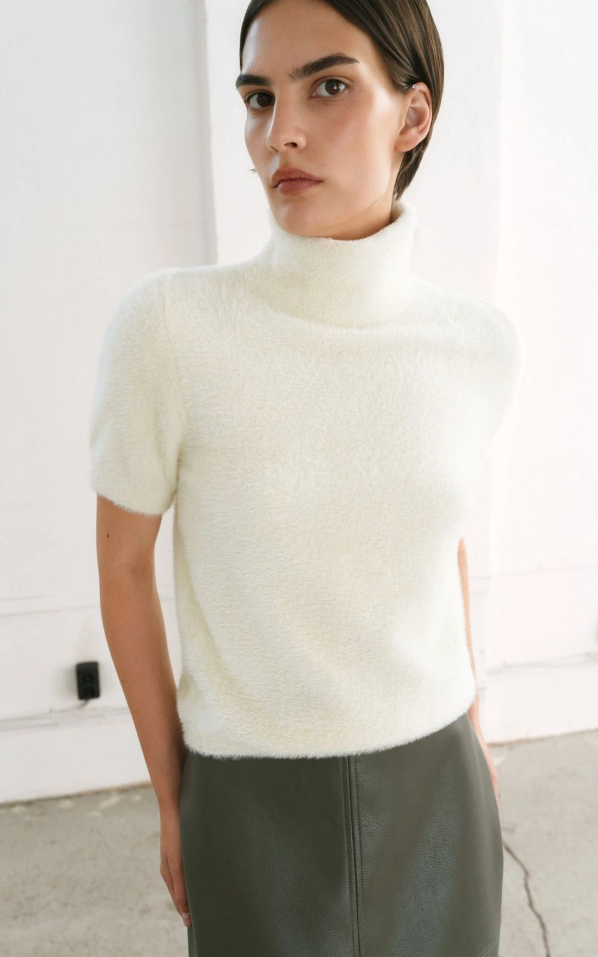 Textured Knit Short Sleeve Top