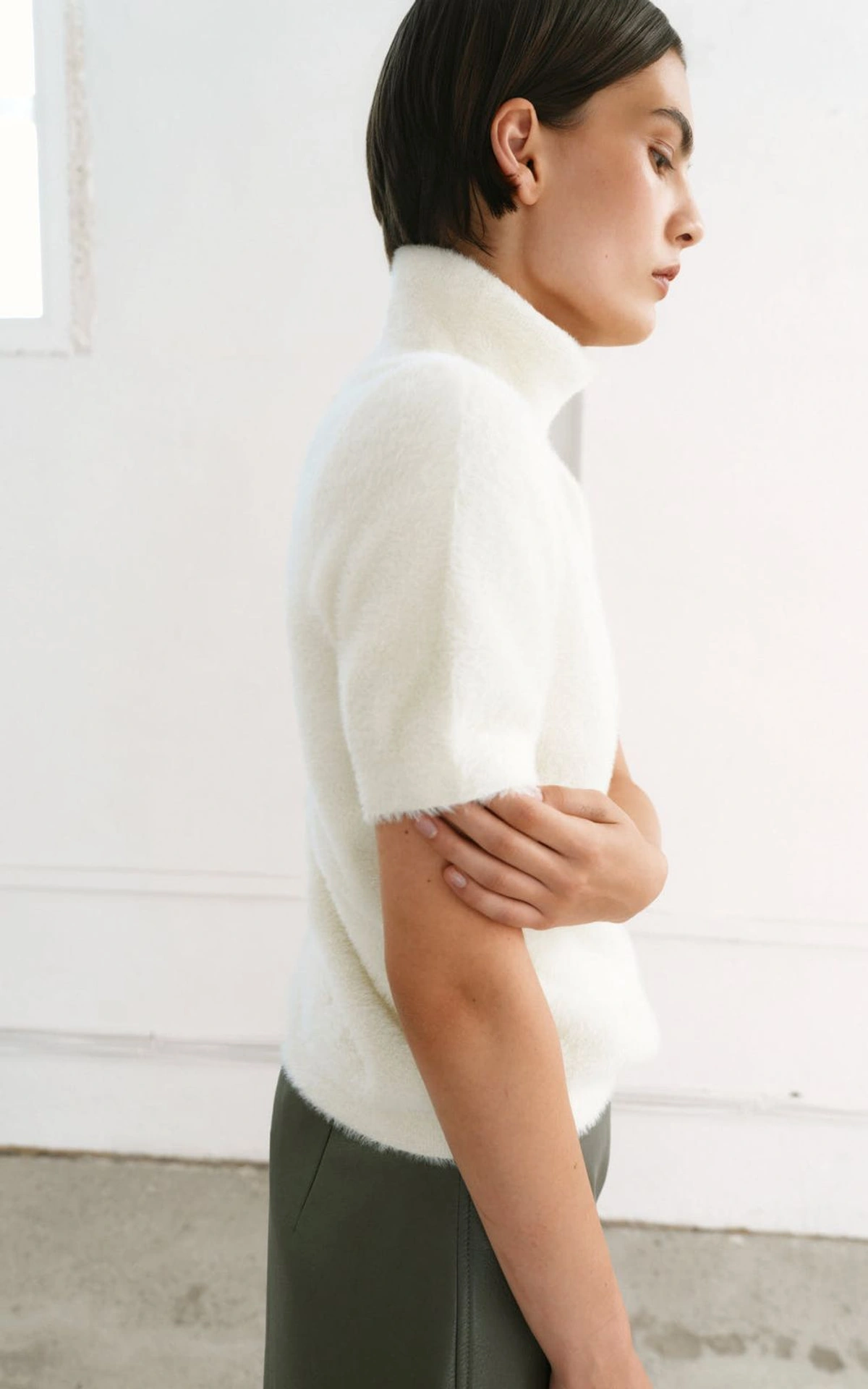 Textured Knit Short Sleeve Top