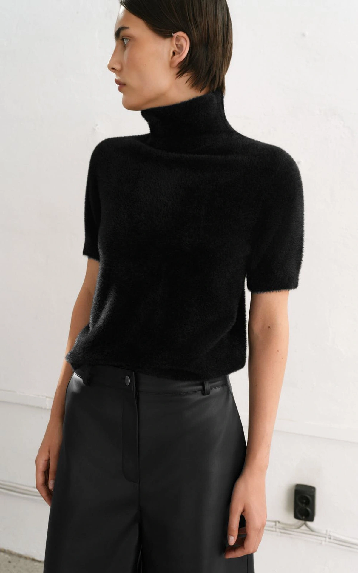 Textured Knit Short Sleeve Top