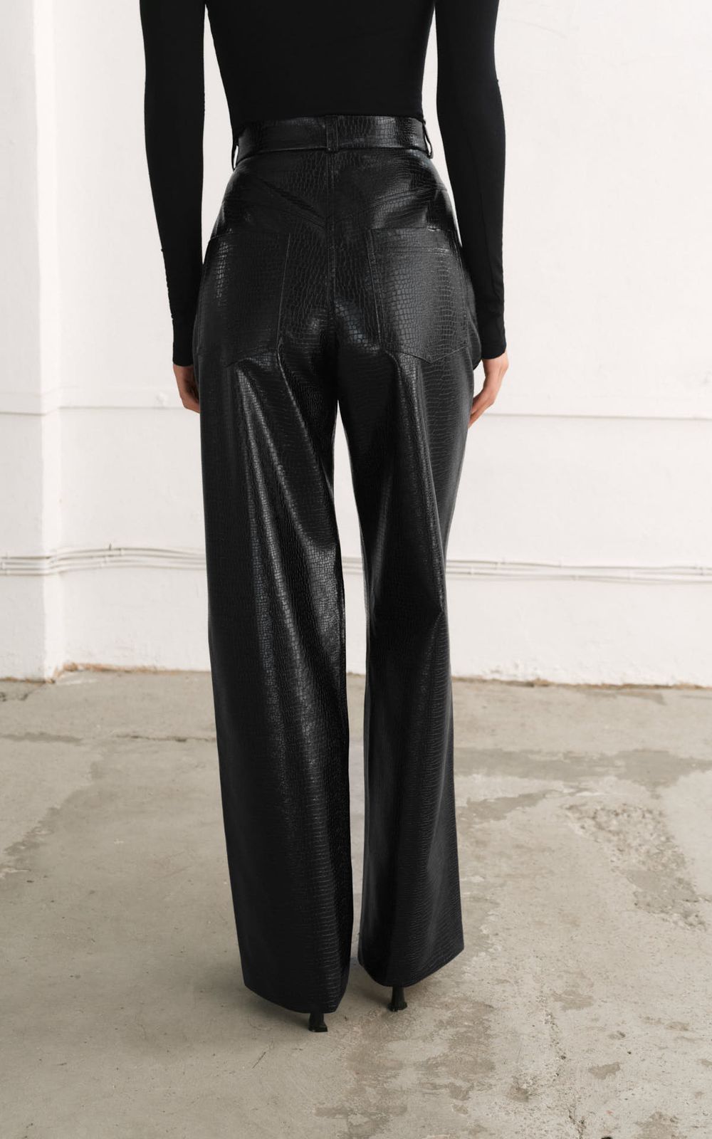 Textured Leather Pants - Black | COOSH