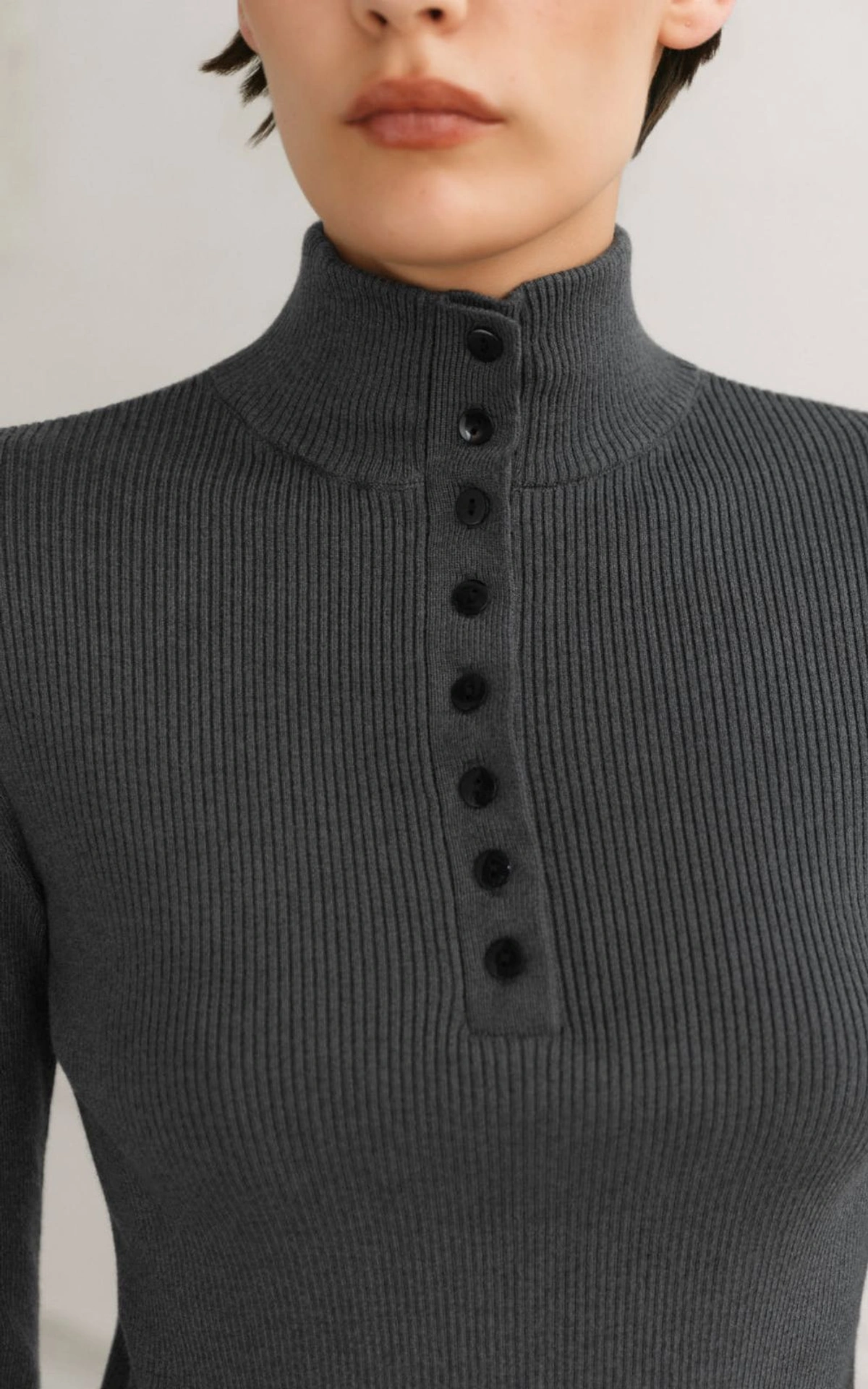Knit Turtleneck with Buttons