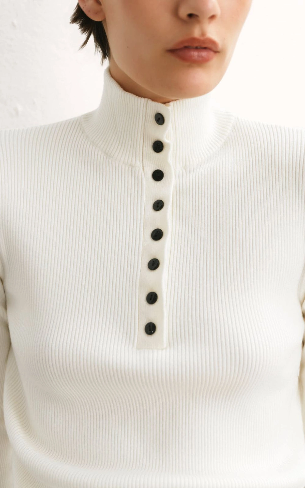 Knit Turtleneck with Buttons