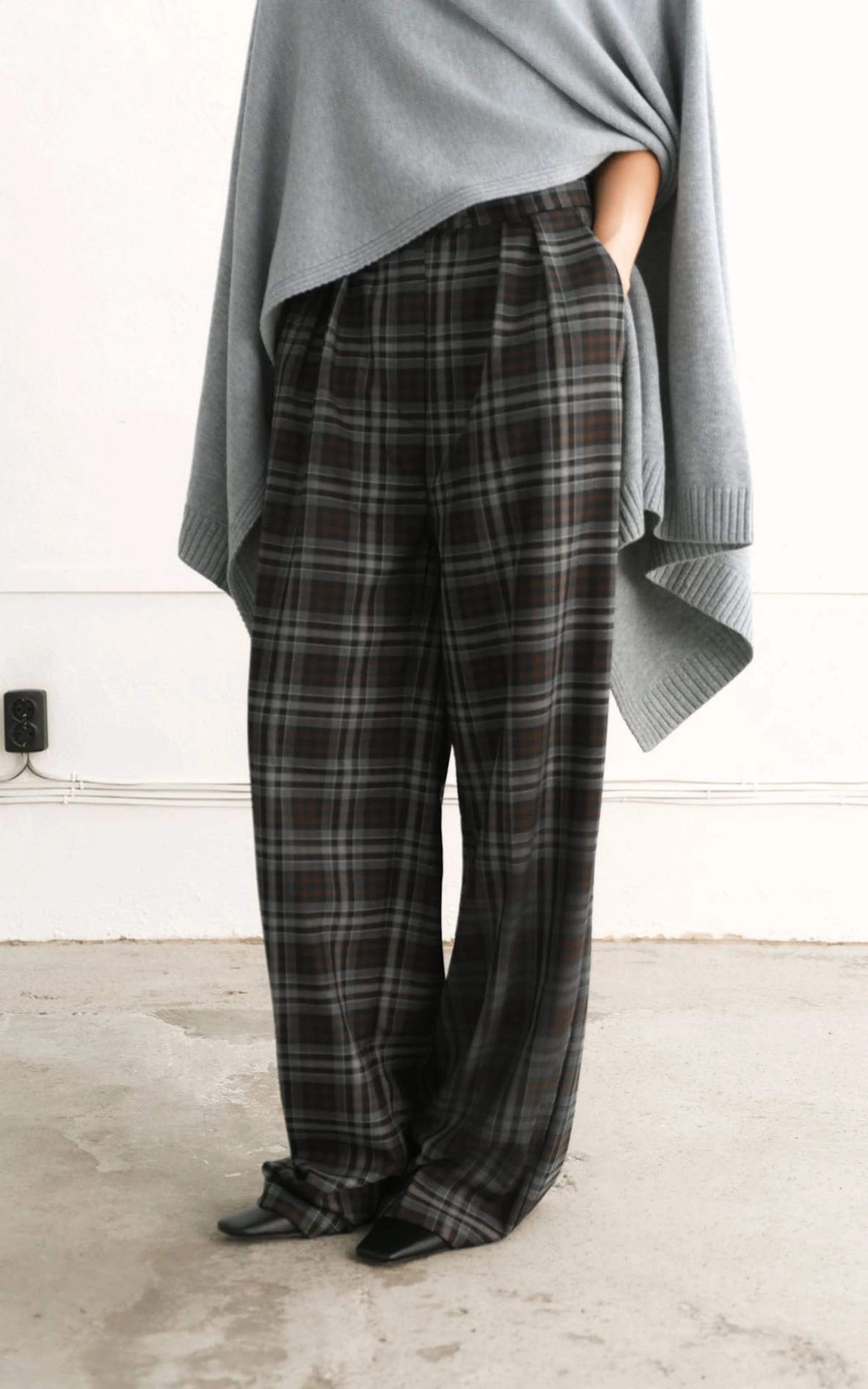 Straight-Leg Tartan Trousers