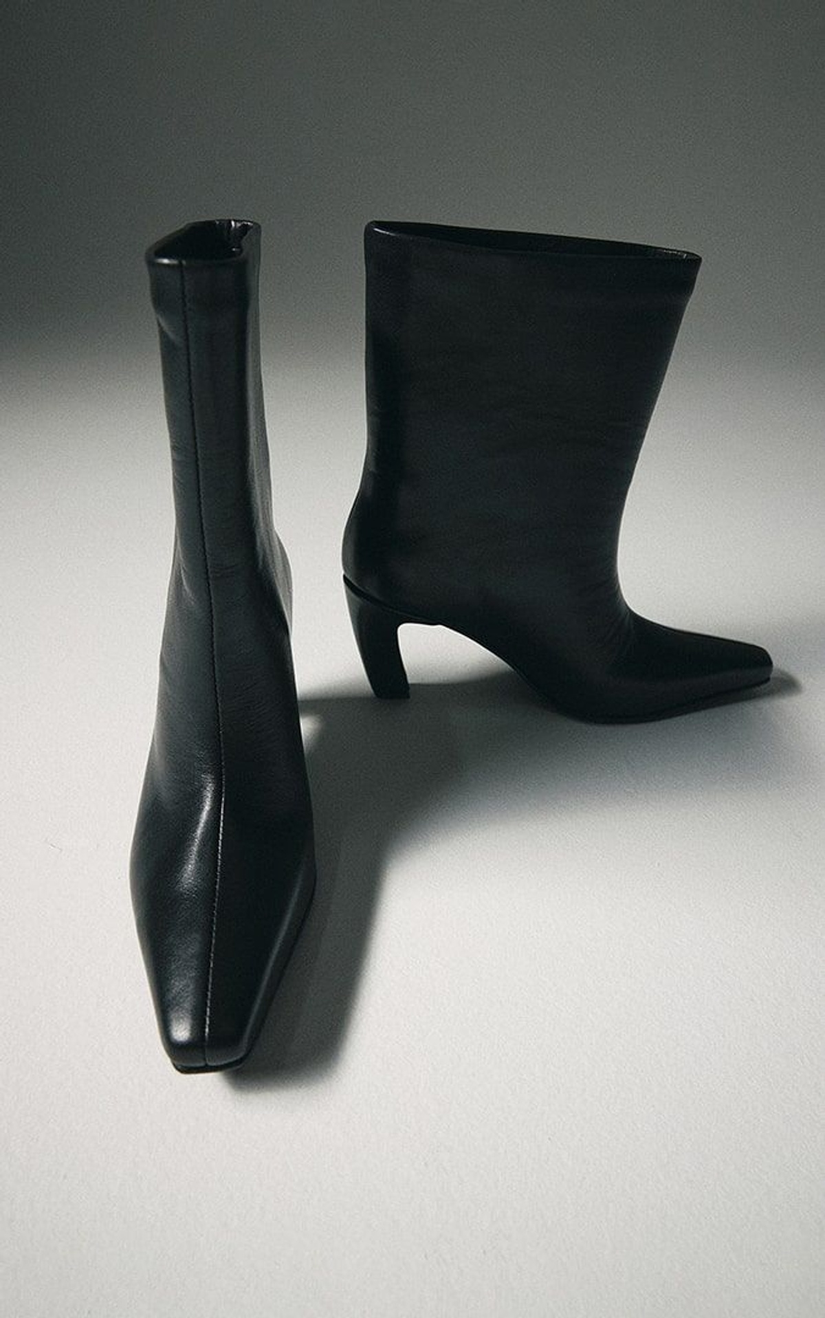 CARLA Leather Ankle Boots with Wide Shaft