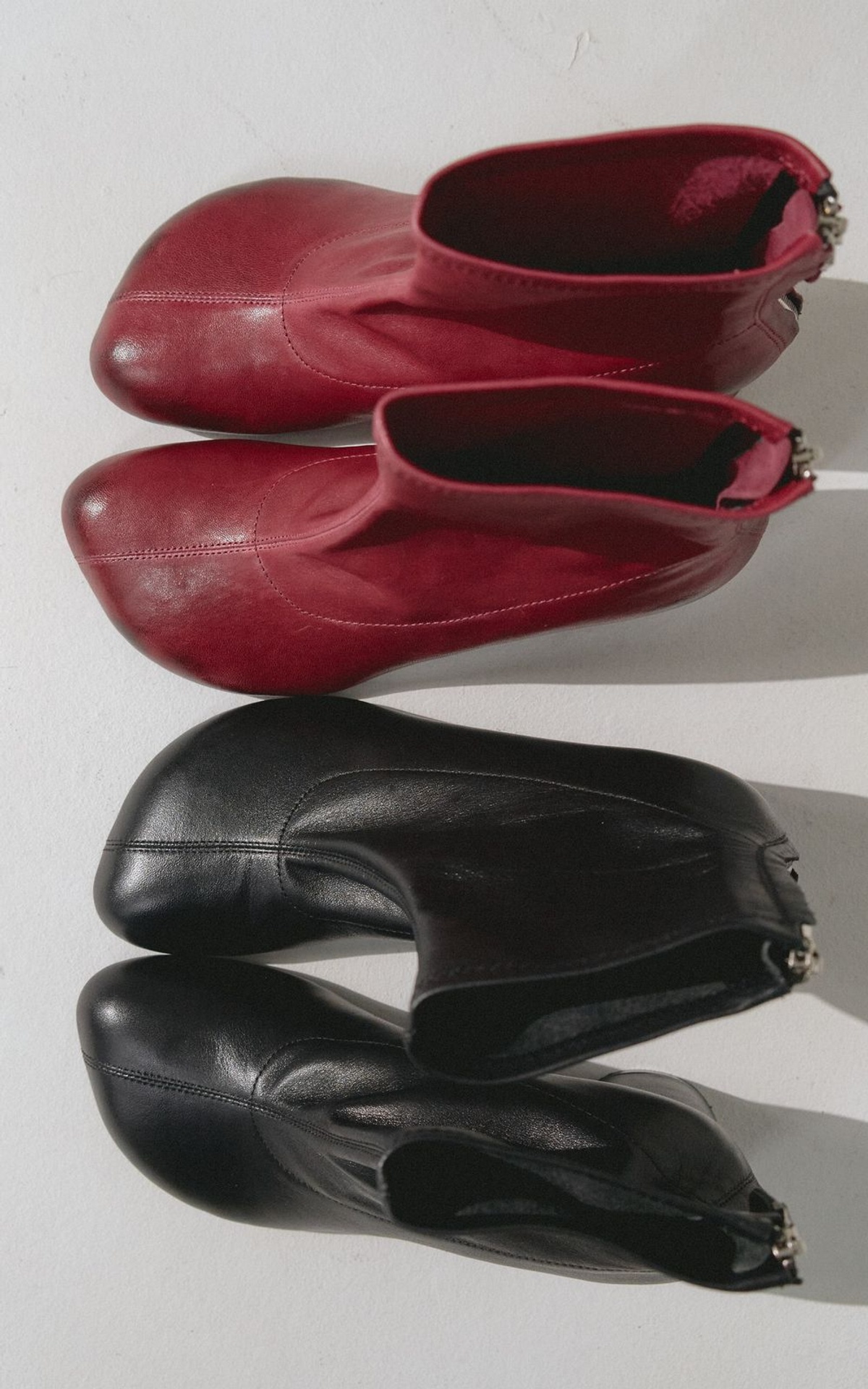 Skórzane botki STELLA na słupku