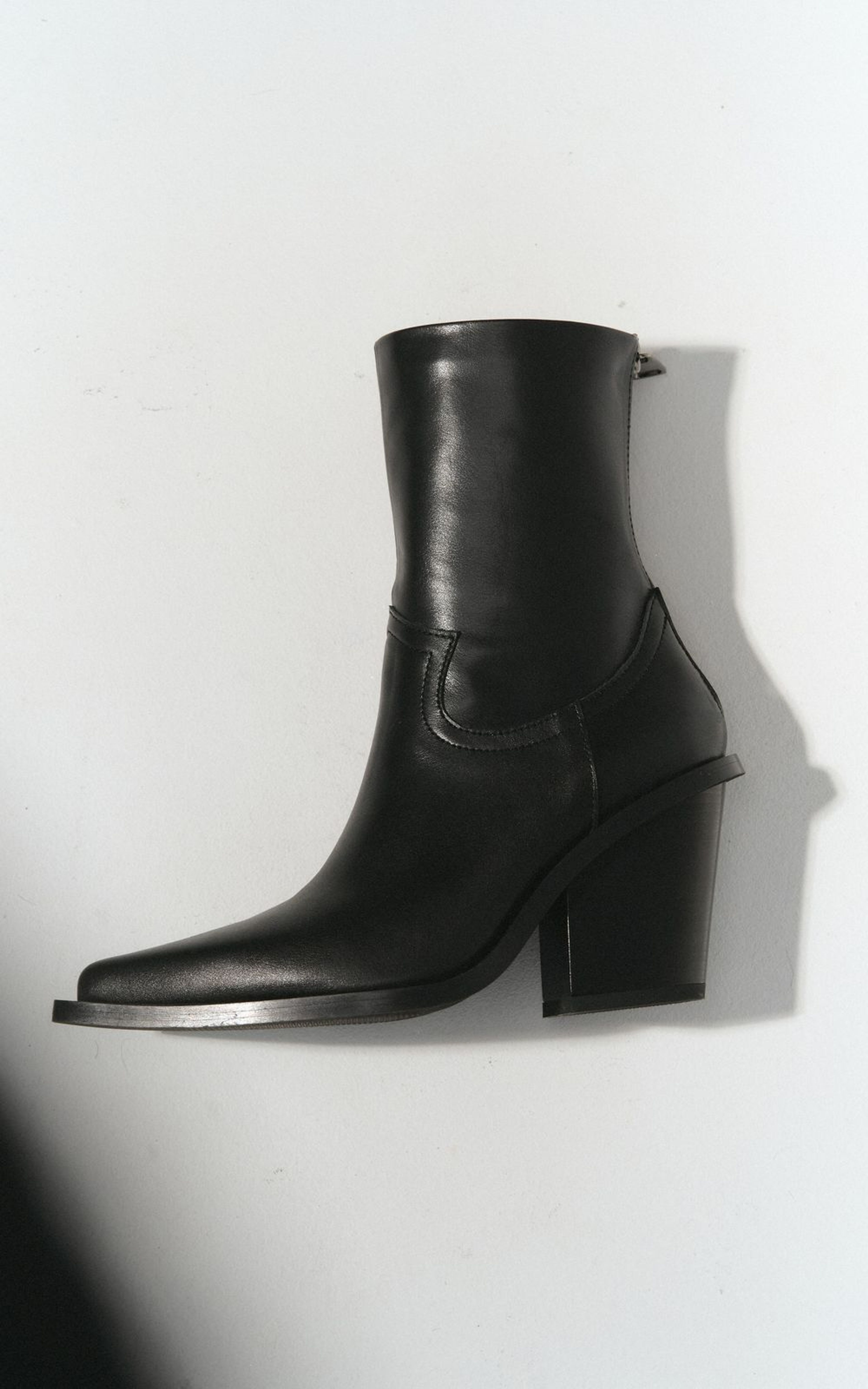 Leather Cowboy Ankle Boots SHIRLEY