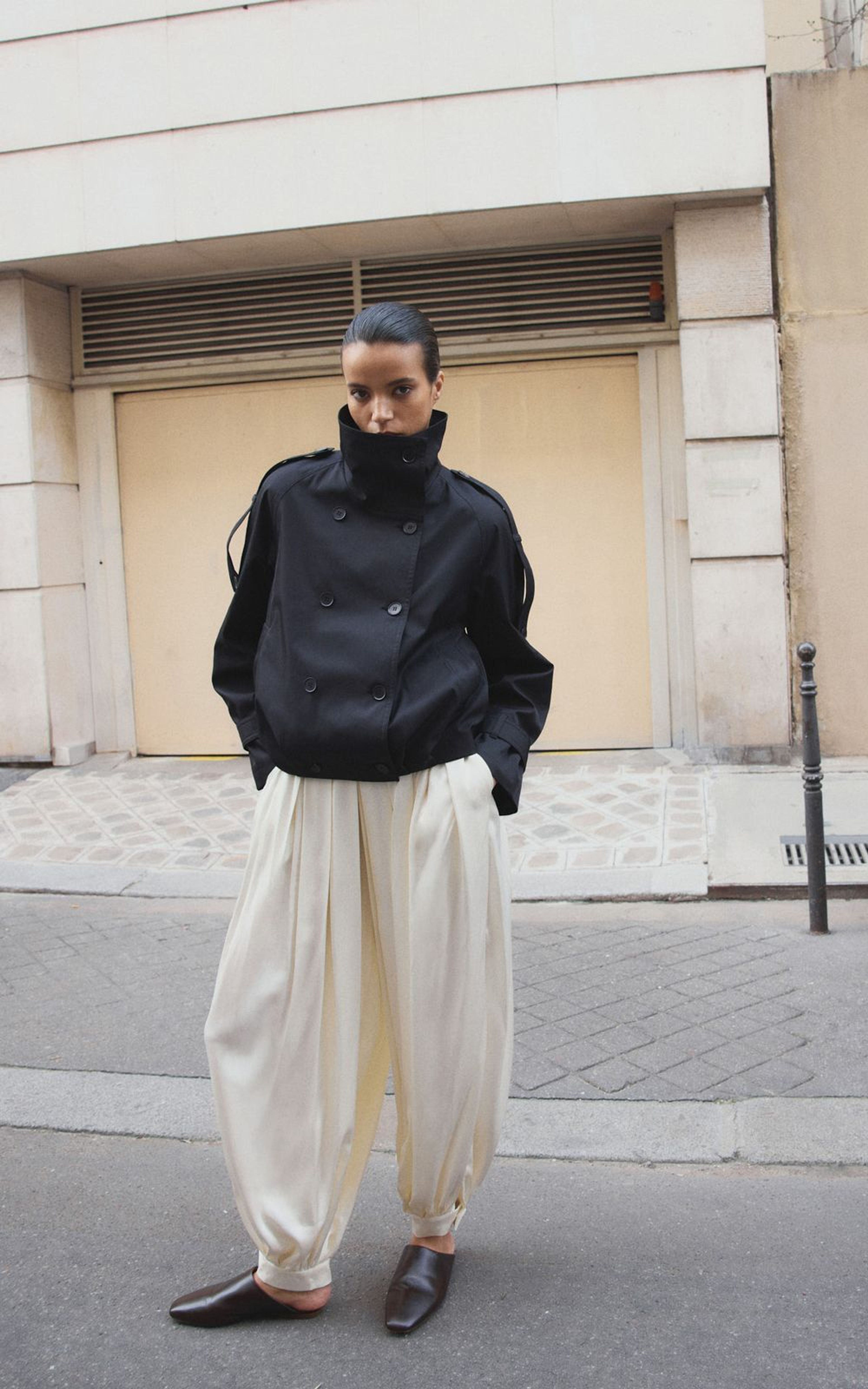 Штани-аладіни сатинові з ефектом плісе