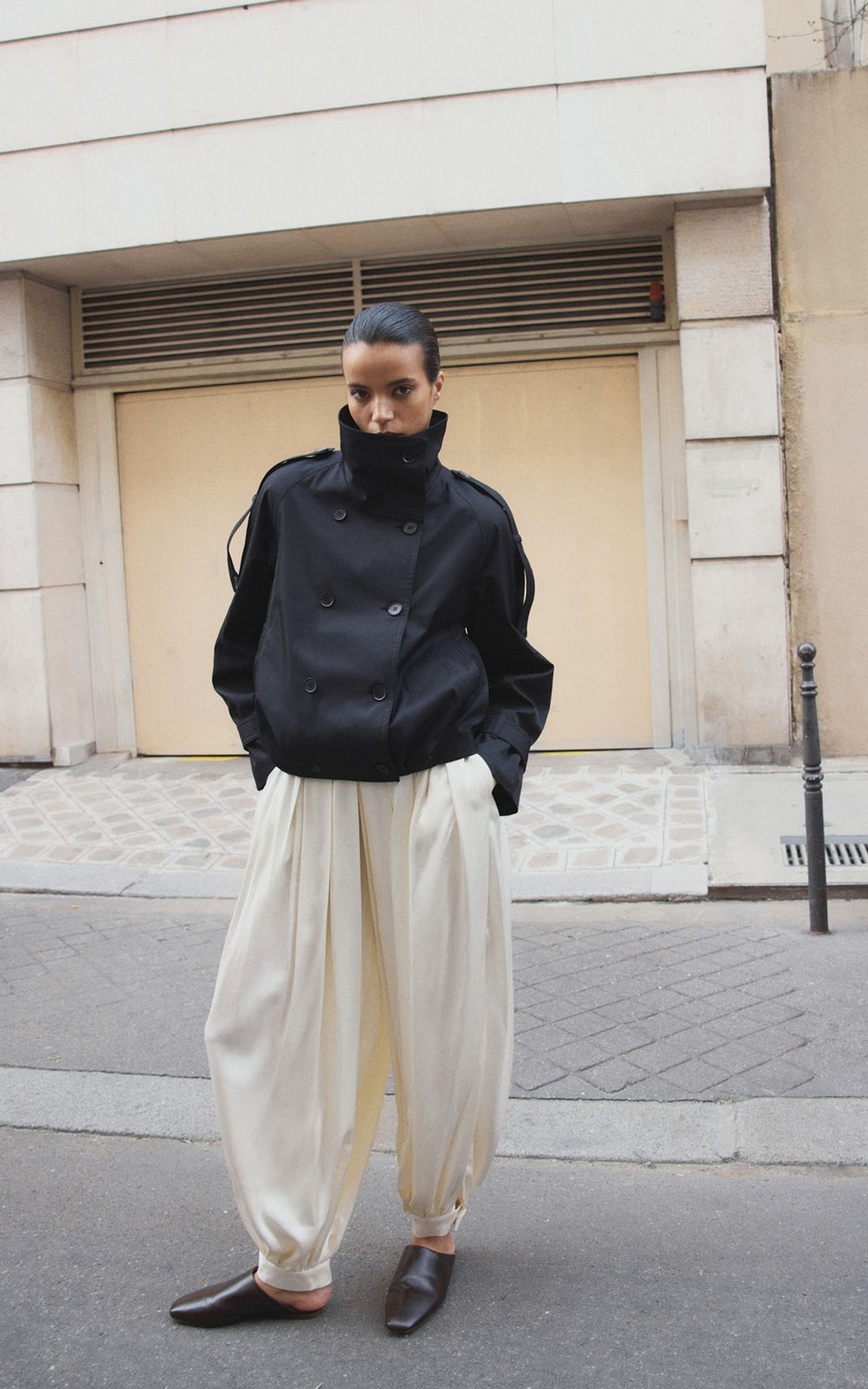 Штани-аладіни сатинові з ефектом плісе