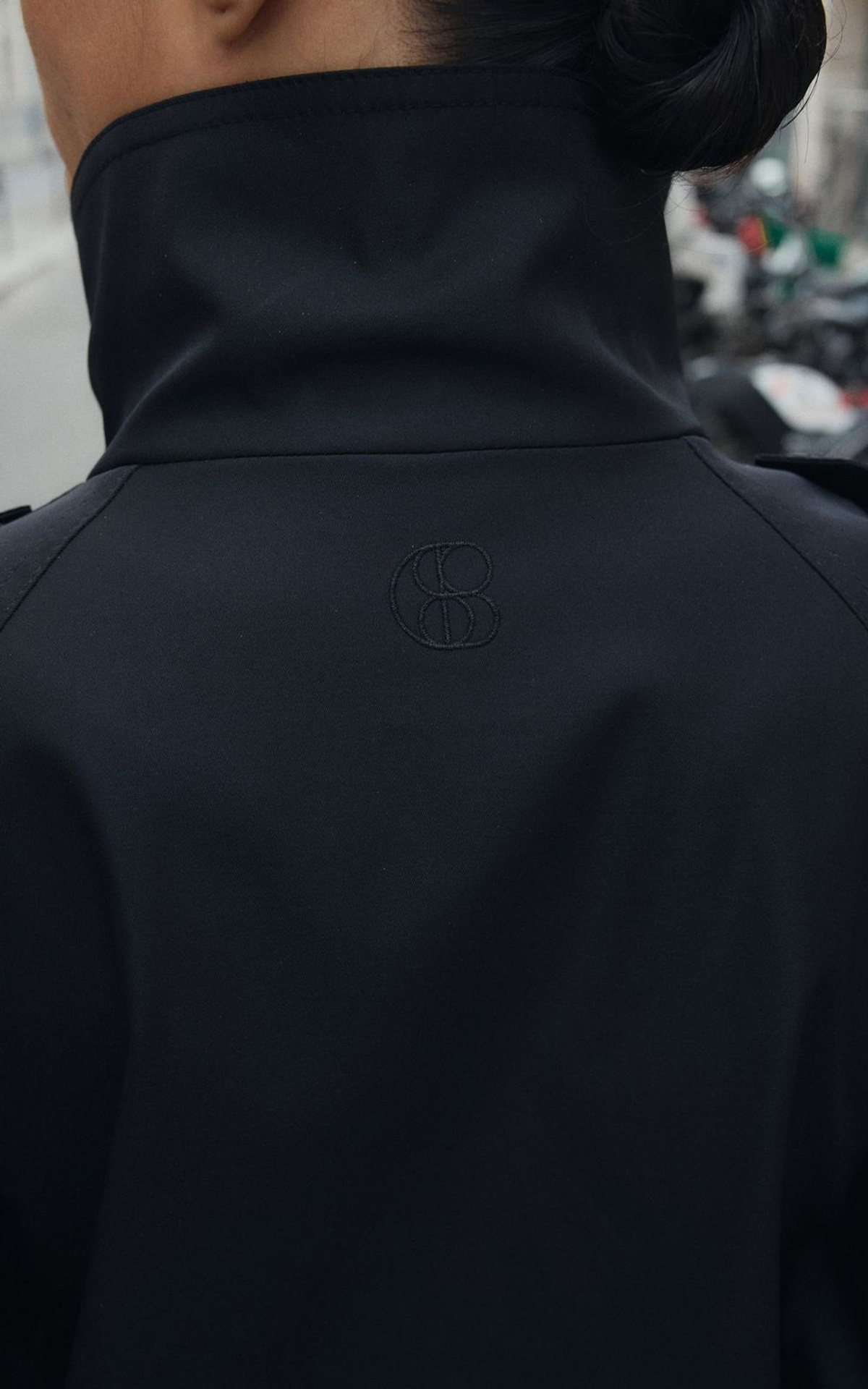 Cropped Trench with Stand Collar