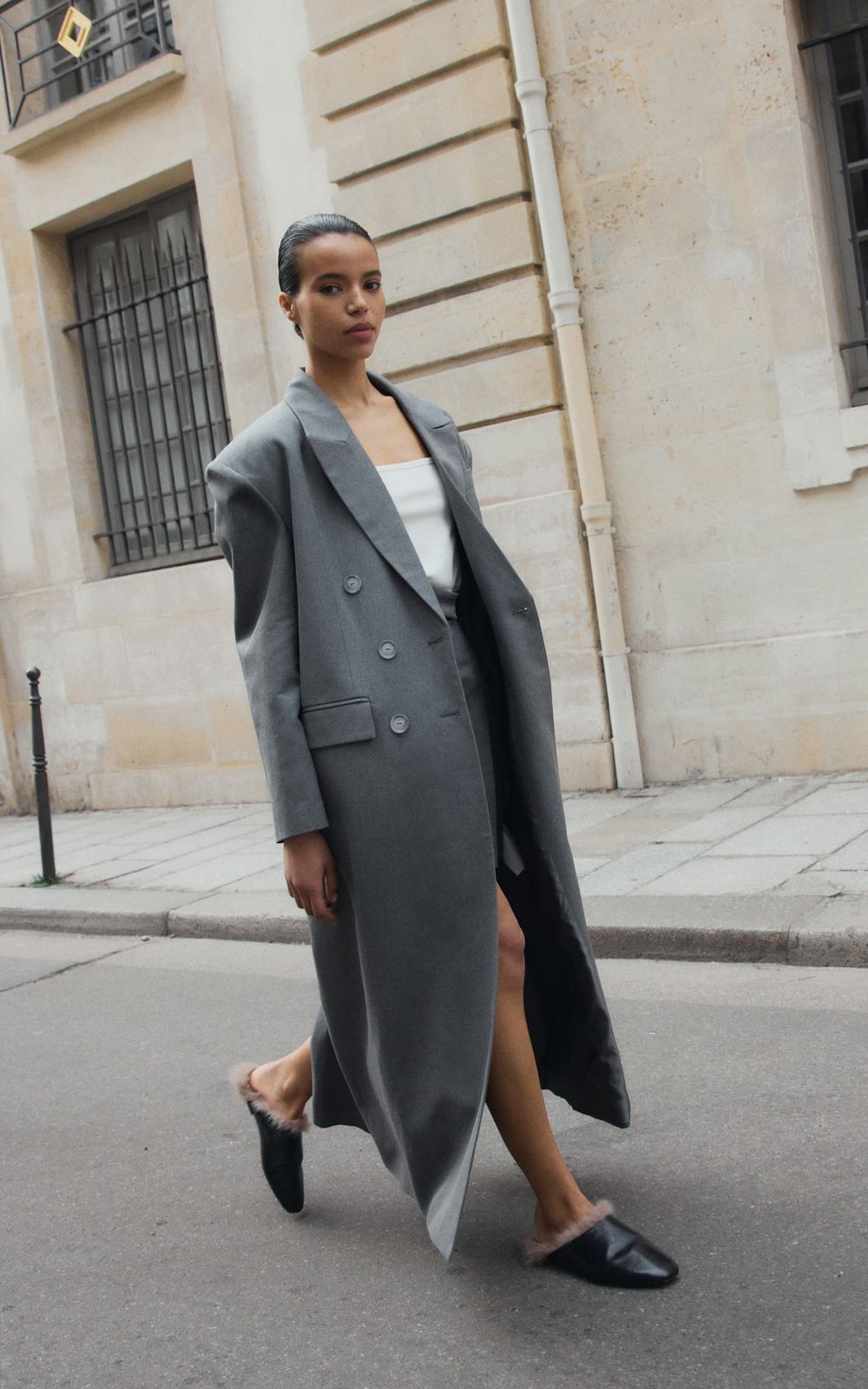 THEREDTHREAD S maxi tailored coat グレー Maxi Trench Coats | COOSH - Buy Online