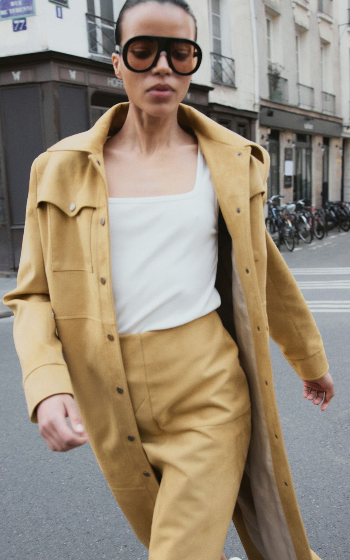 Premium Faux Suede Longline Shirt