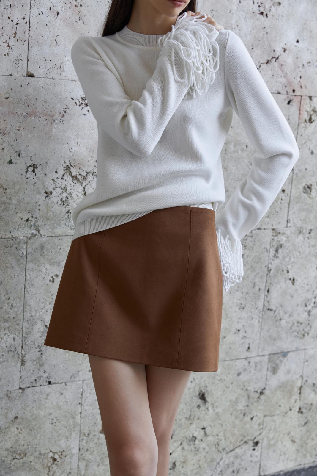 Gray faux suede skirt best sale