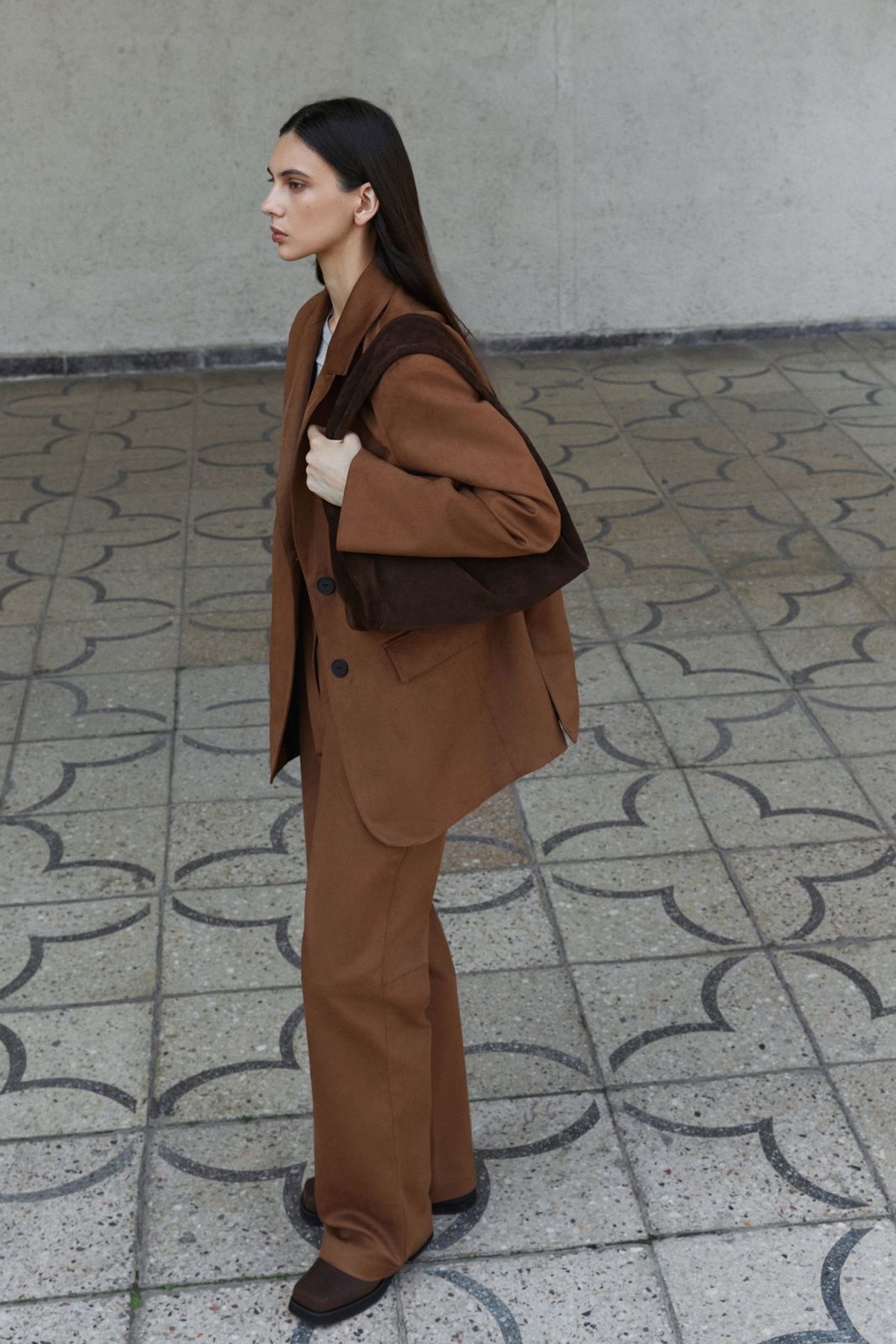 Premium Faux Suede Straight Cut Pants