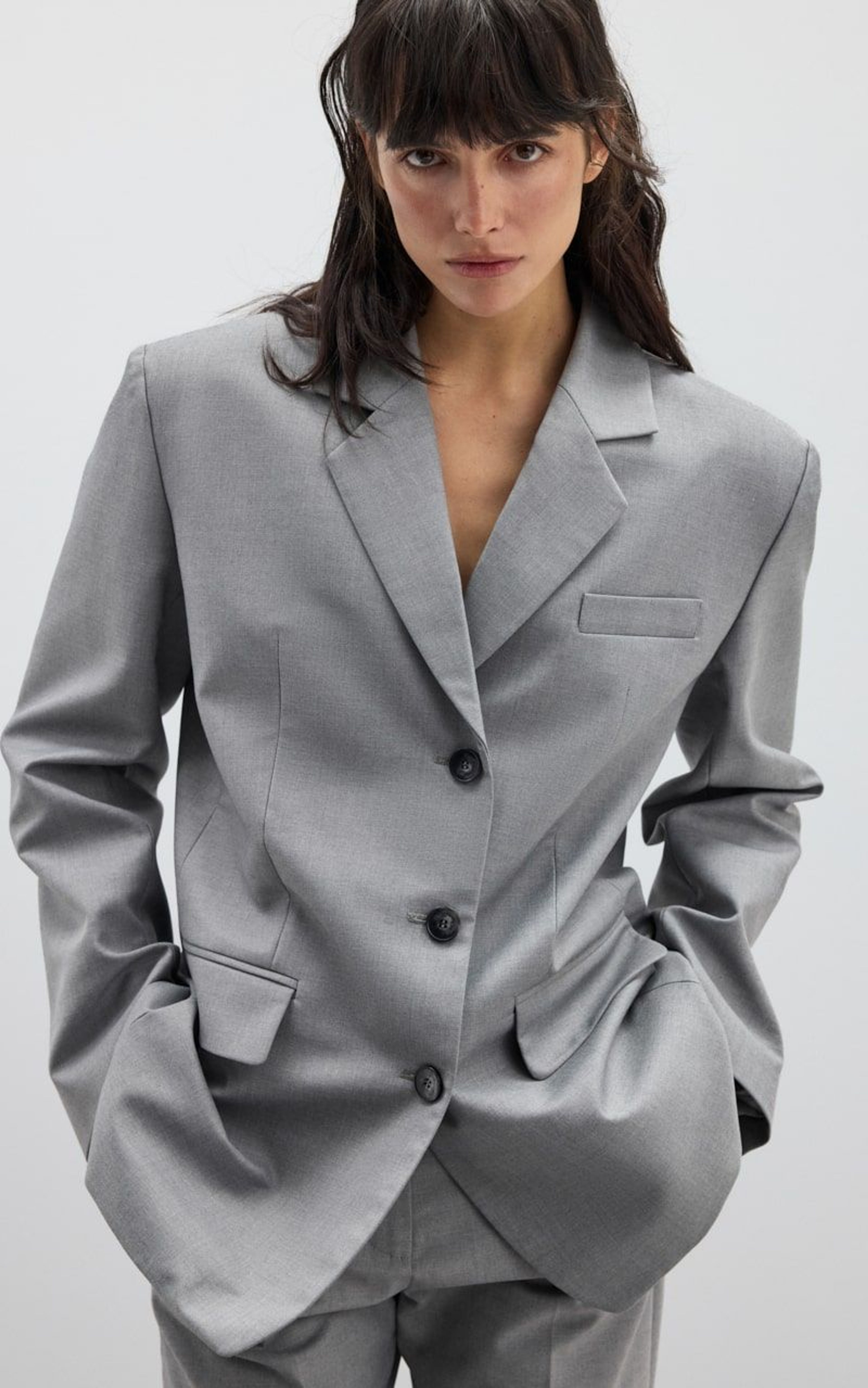 VINTAGE Straight-cut Three-button Blazer