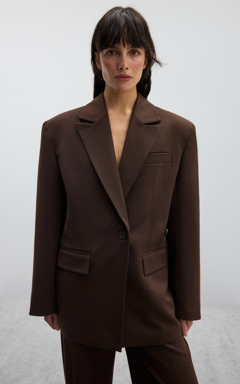 Transformer Blazer with Chest Pocket - Chocolate | COOSH