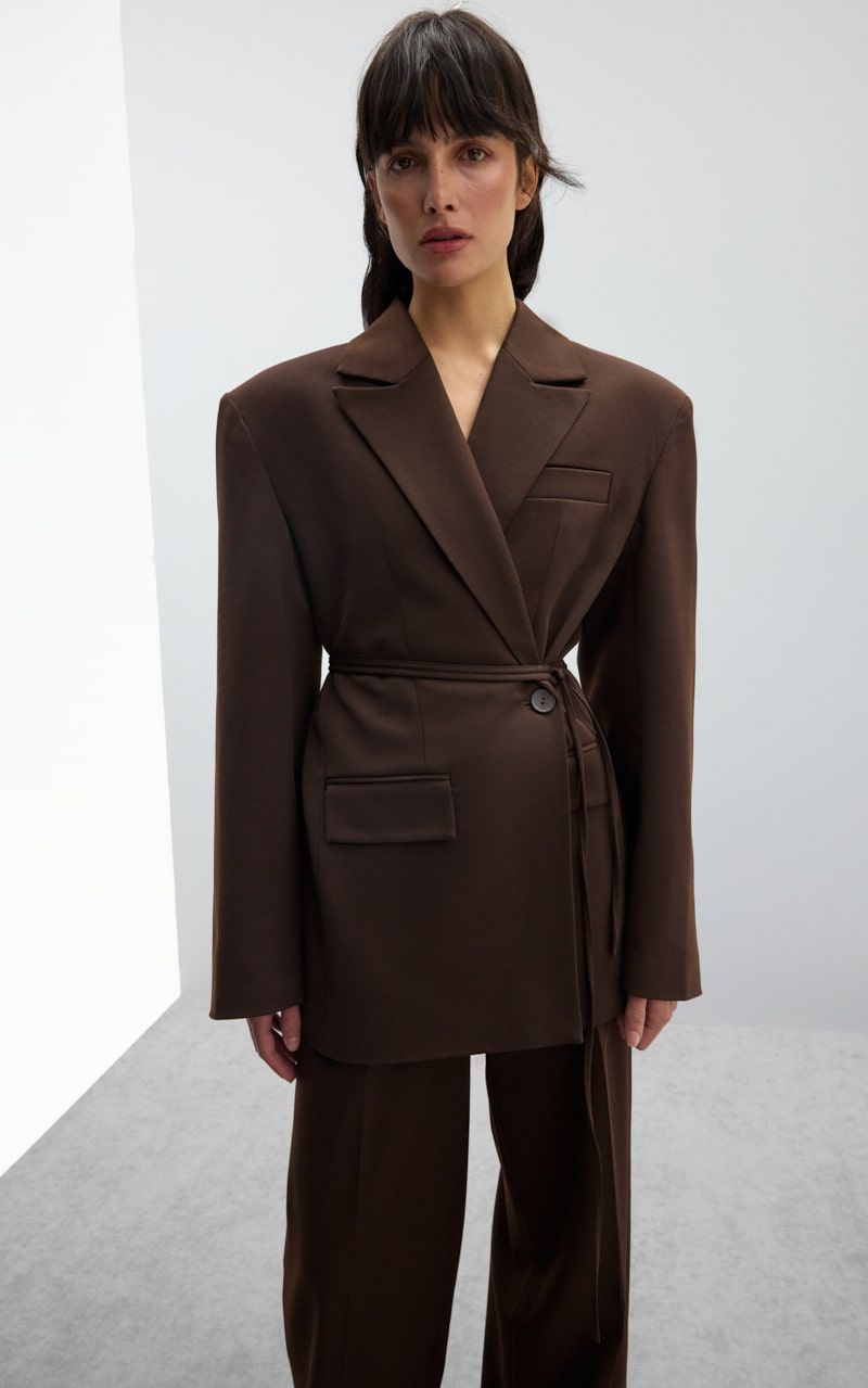 Transformer Blazer with Chest Pocket - Chocolate | COOSH
