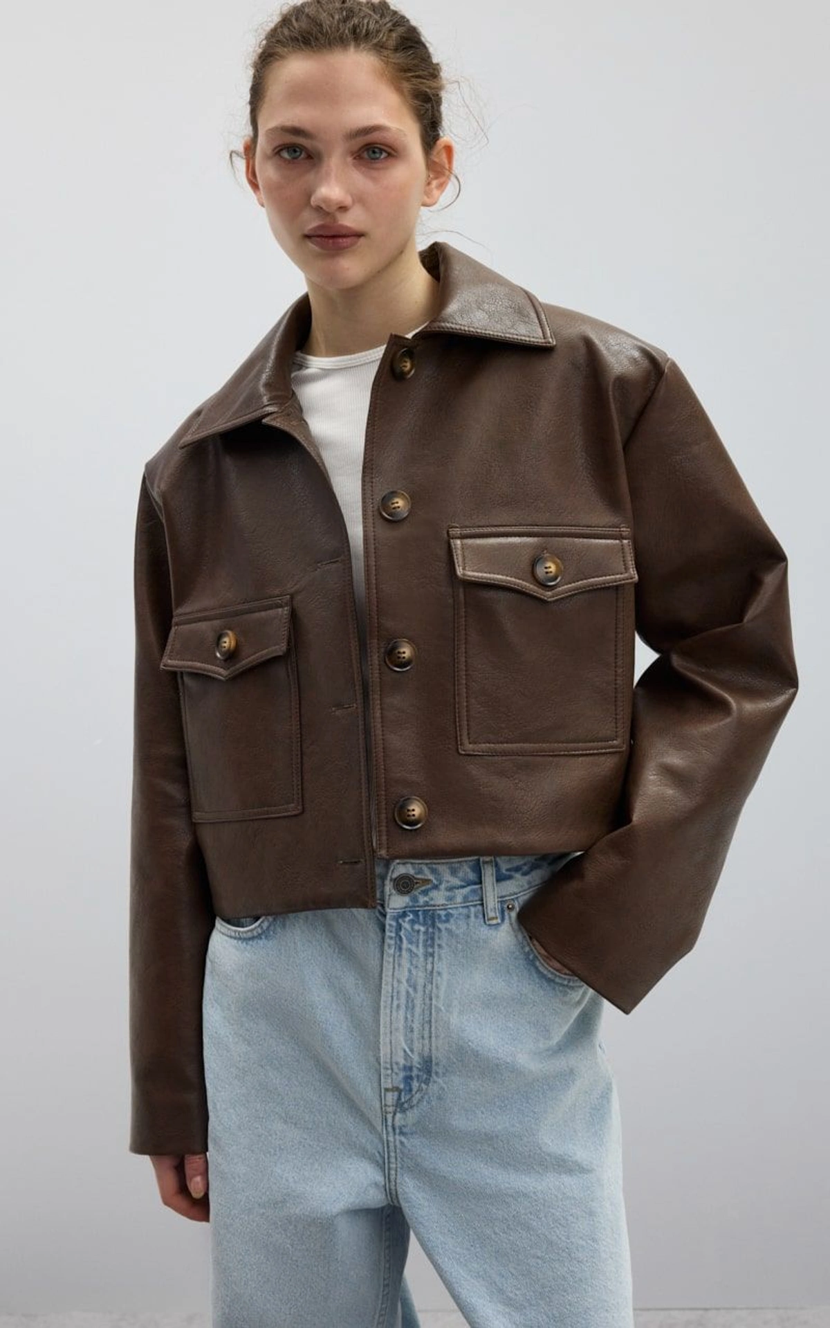 HANNA Cropped Leather Jacket