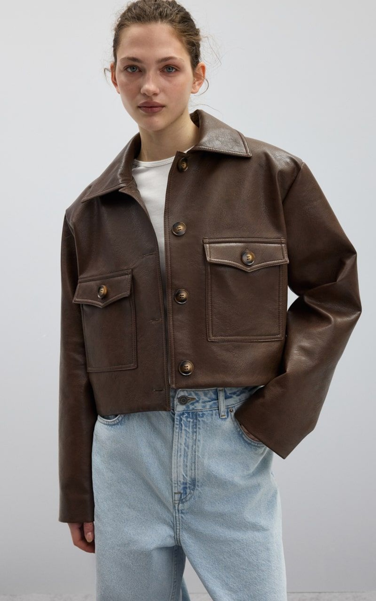 HANNA Cropped Leather Jacket