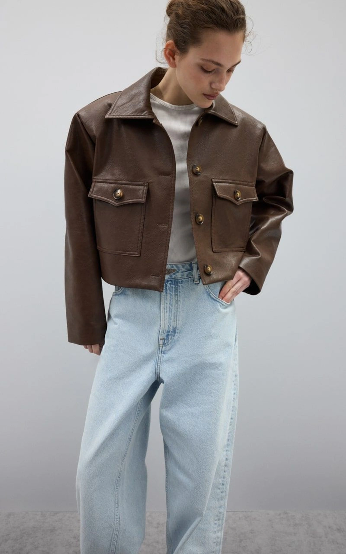 HANNA Cropped Leather Jacket