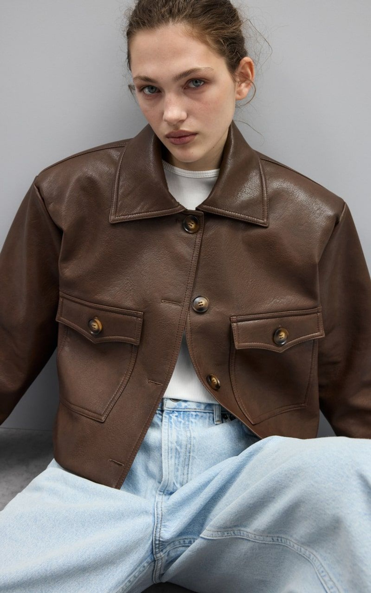 HANNA Cropped Leather Jacket