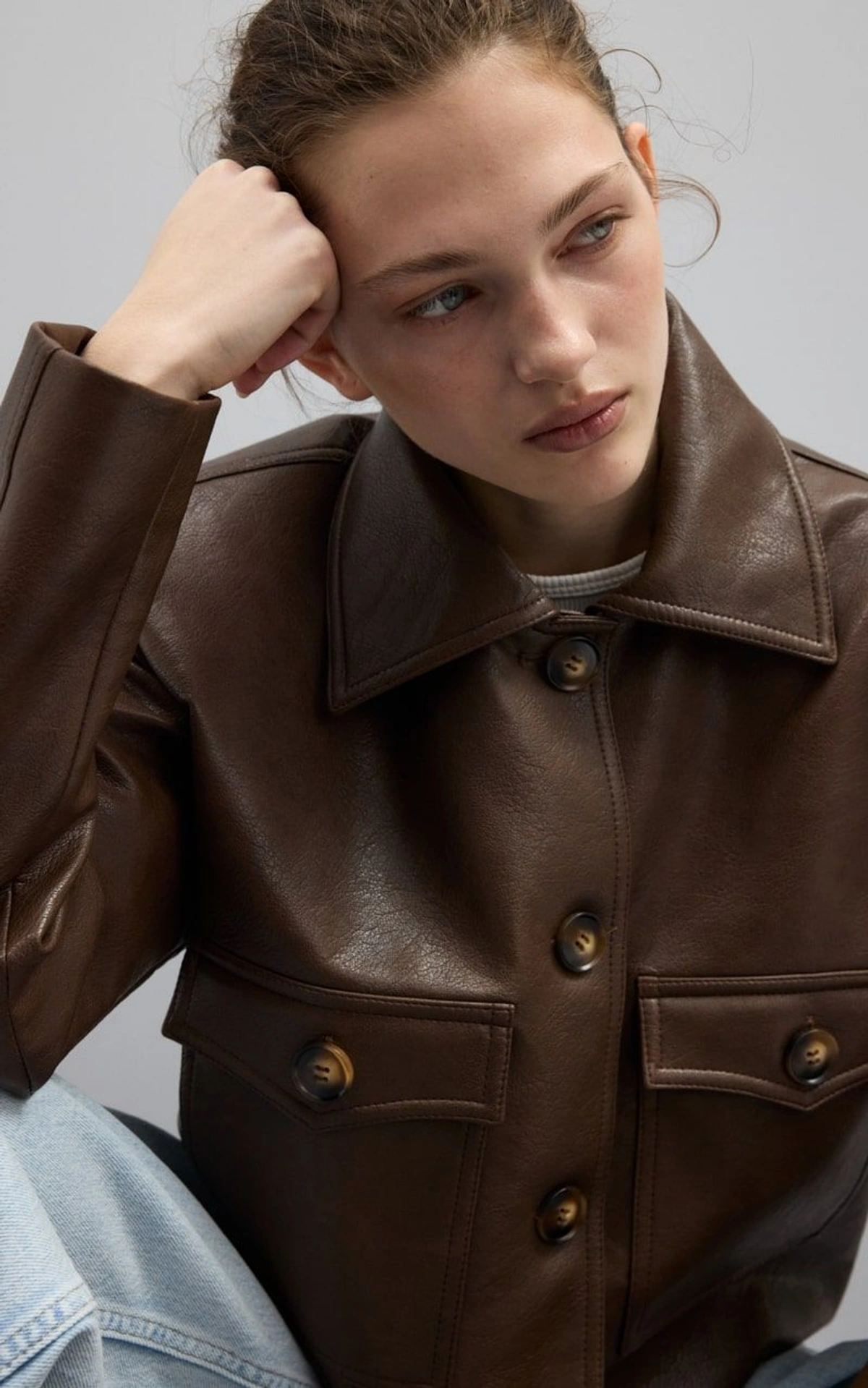 HANNA Cropped Leather Jacket