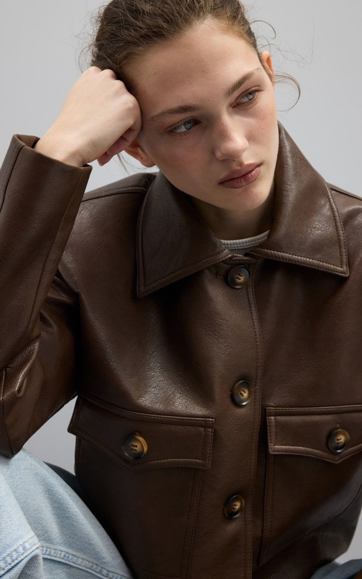HANNA Cropped Leather Jacket