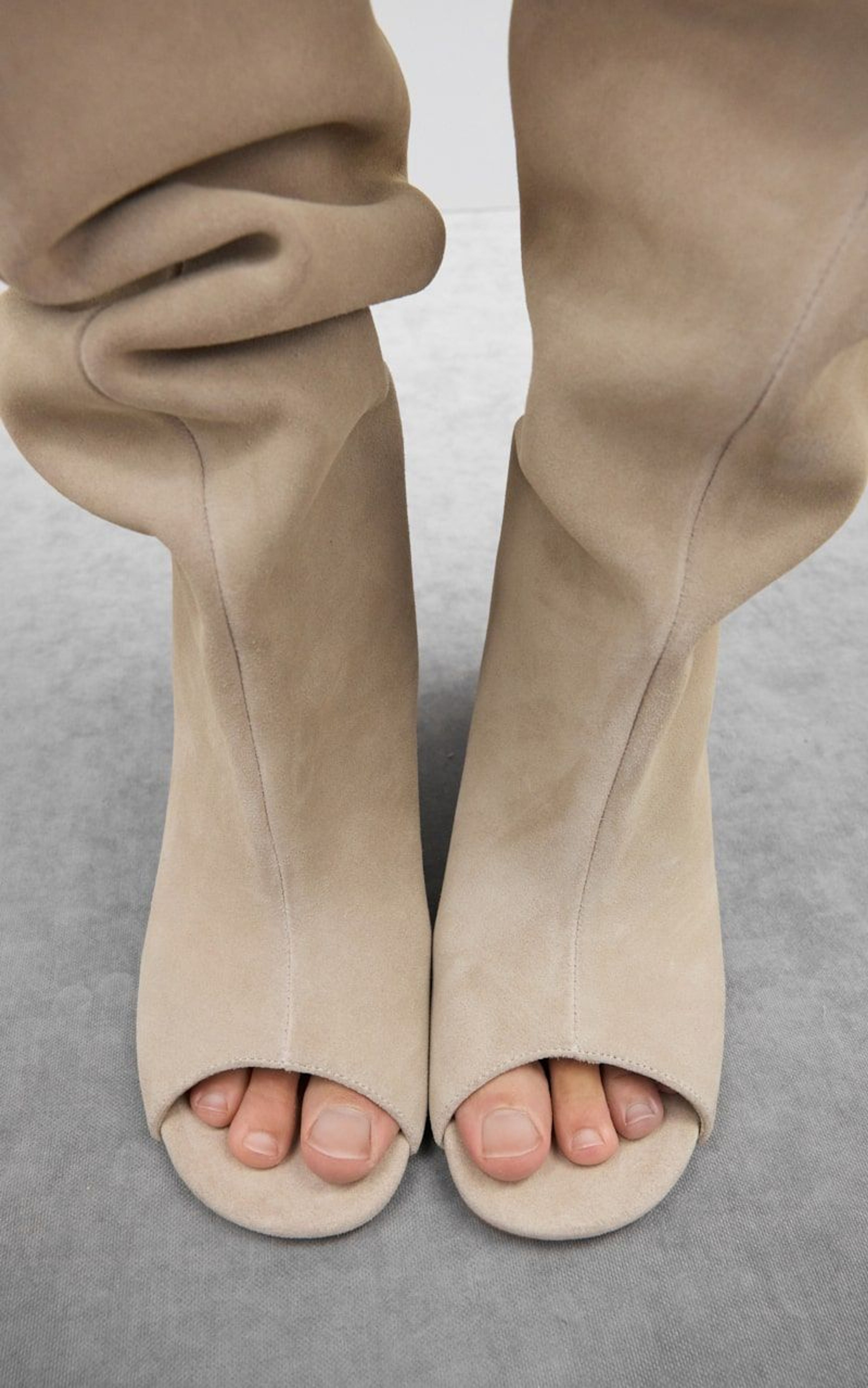 Suede SAFARI BOOTS with Open Toe