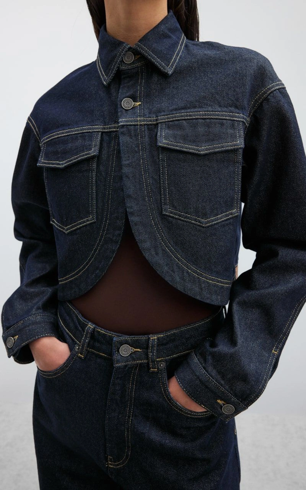 Krótka Kurtka Jeansowa RAW DENIM