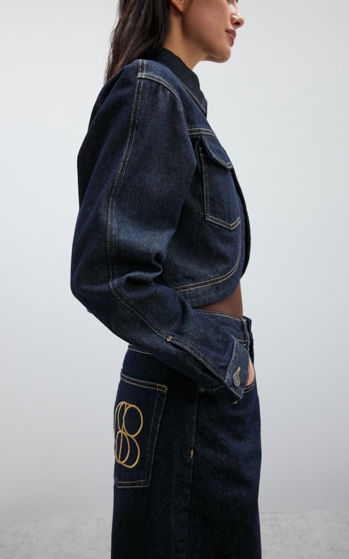 RAW DENIM Cropped Jacket