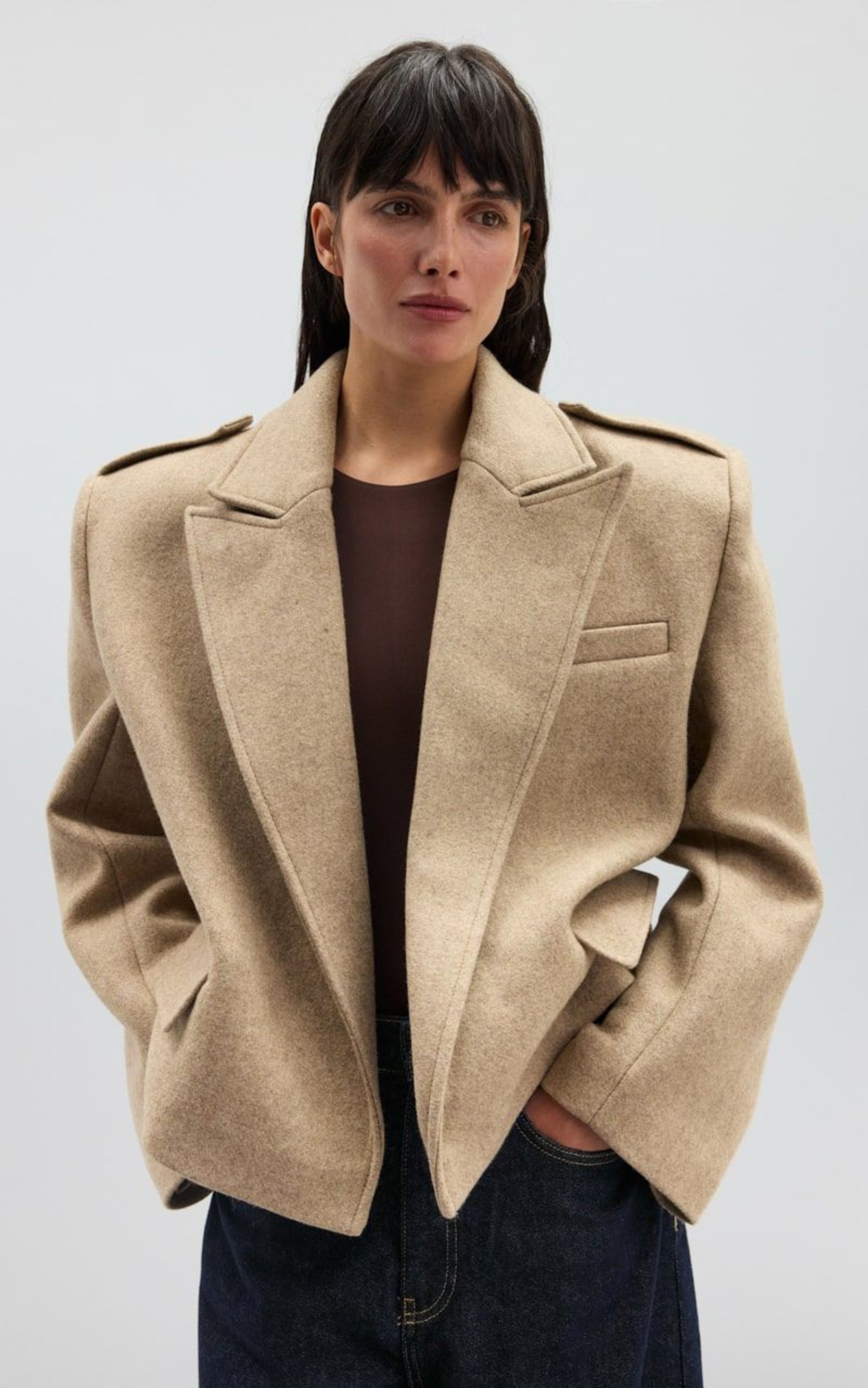 ARISS Cropped Woolen Coat