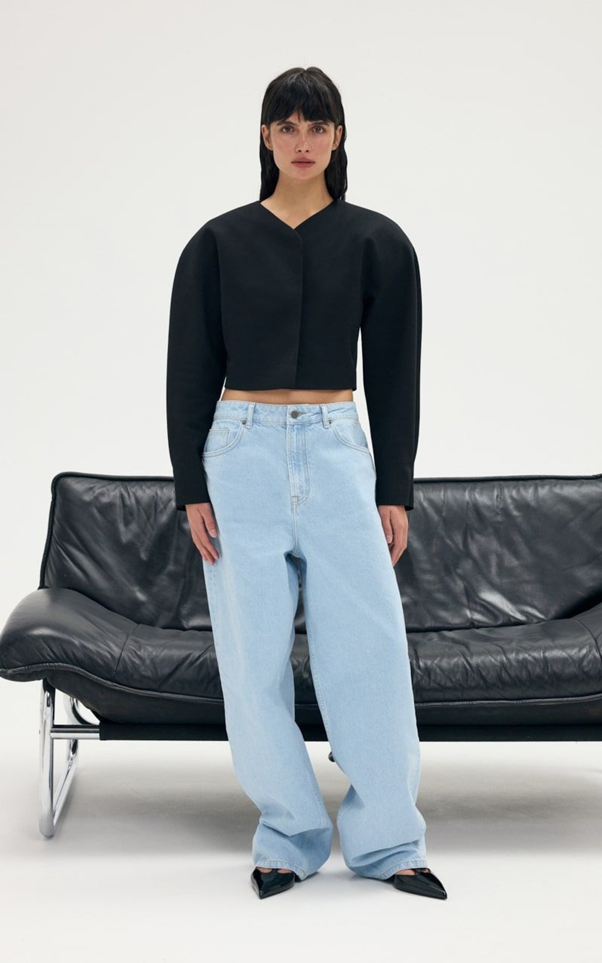 MUSE Cropped Collarless Blazer