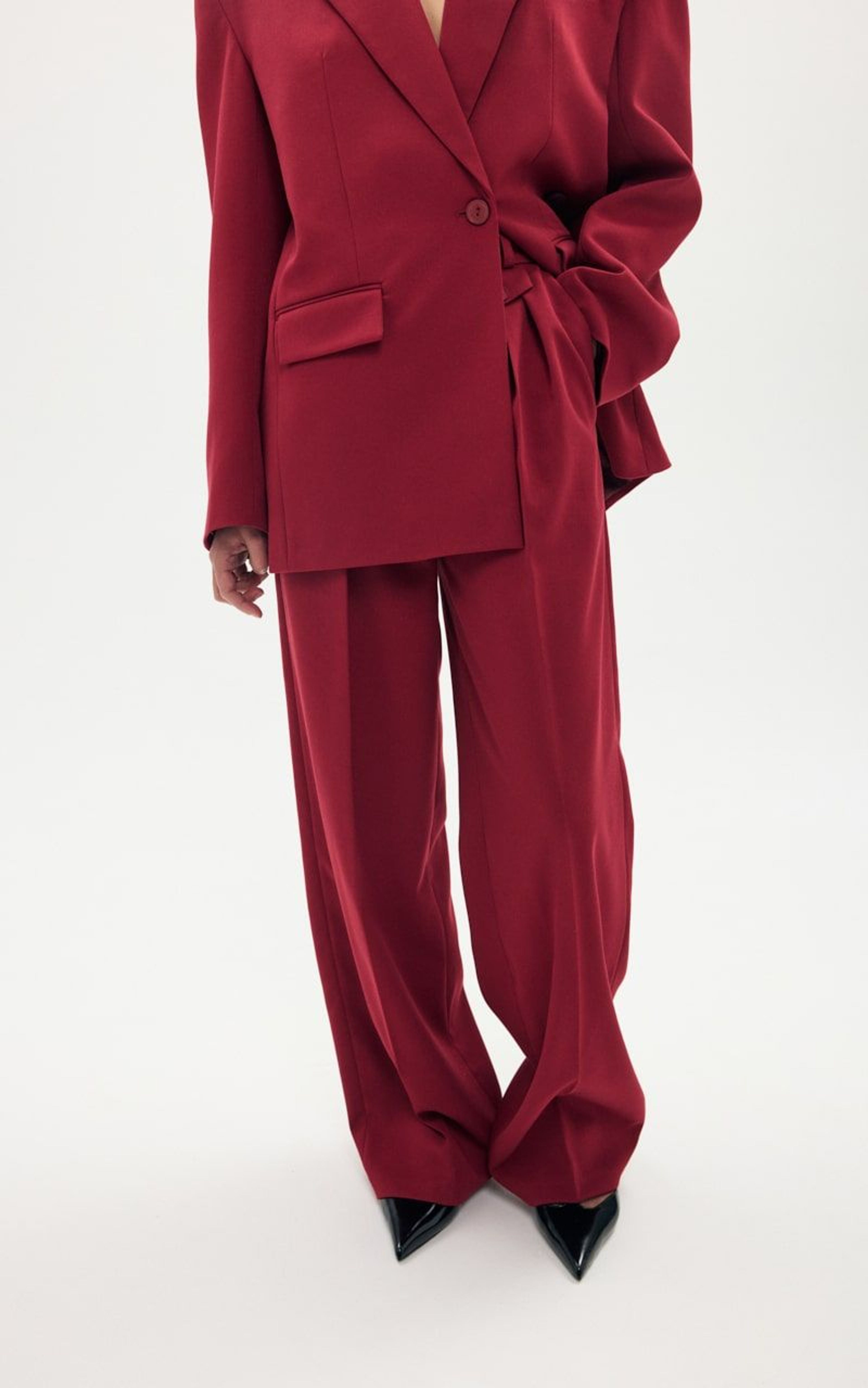 Spodnie Palazzo z Dekoracyjną Klapką