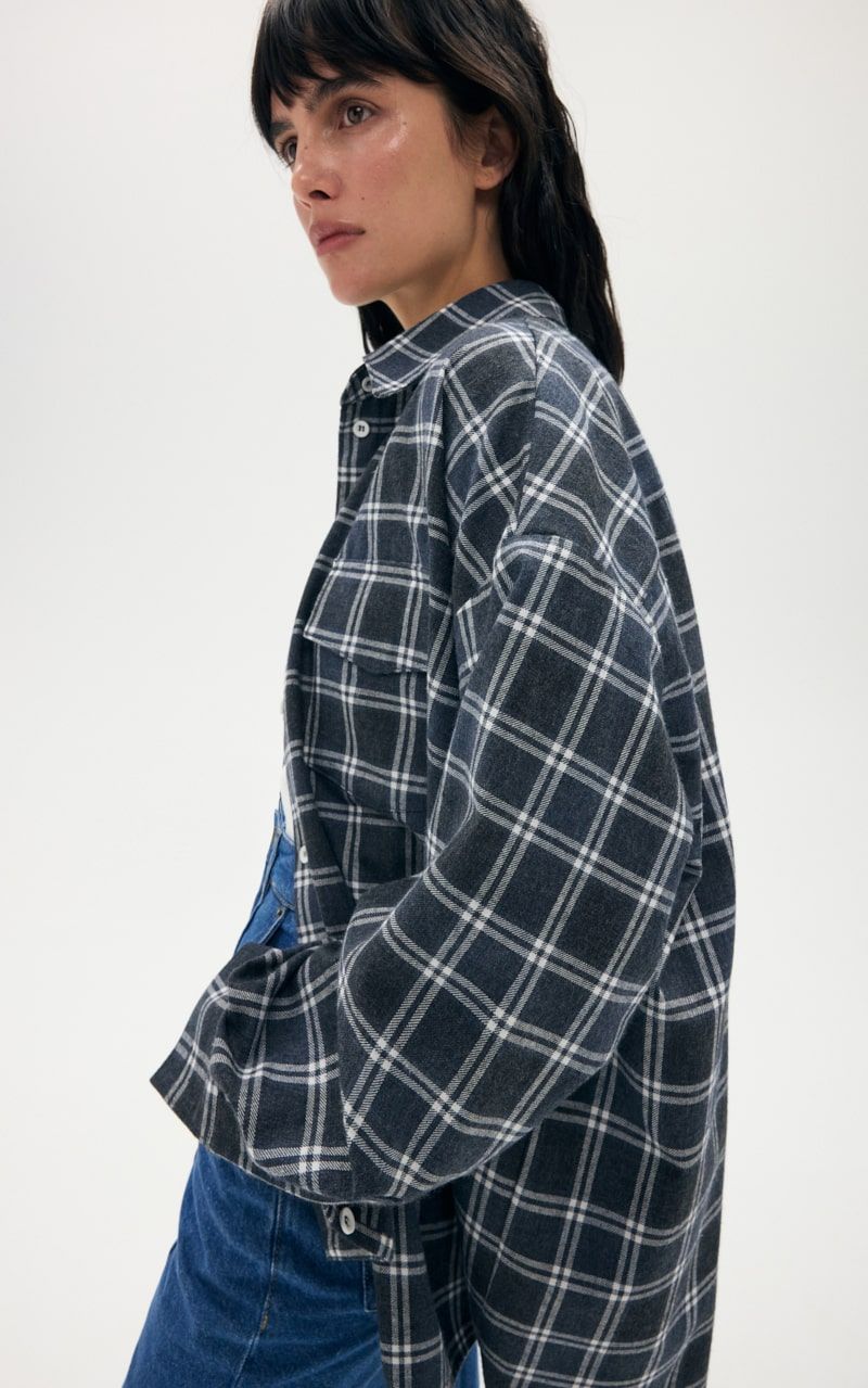 Oversized Checkered Shirt - Blue | COOSH