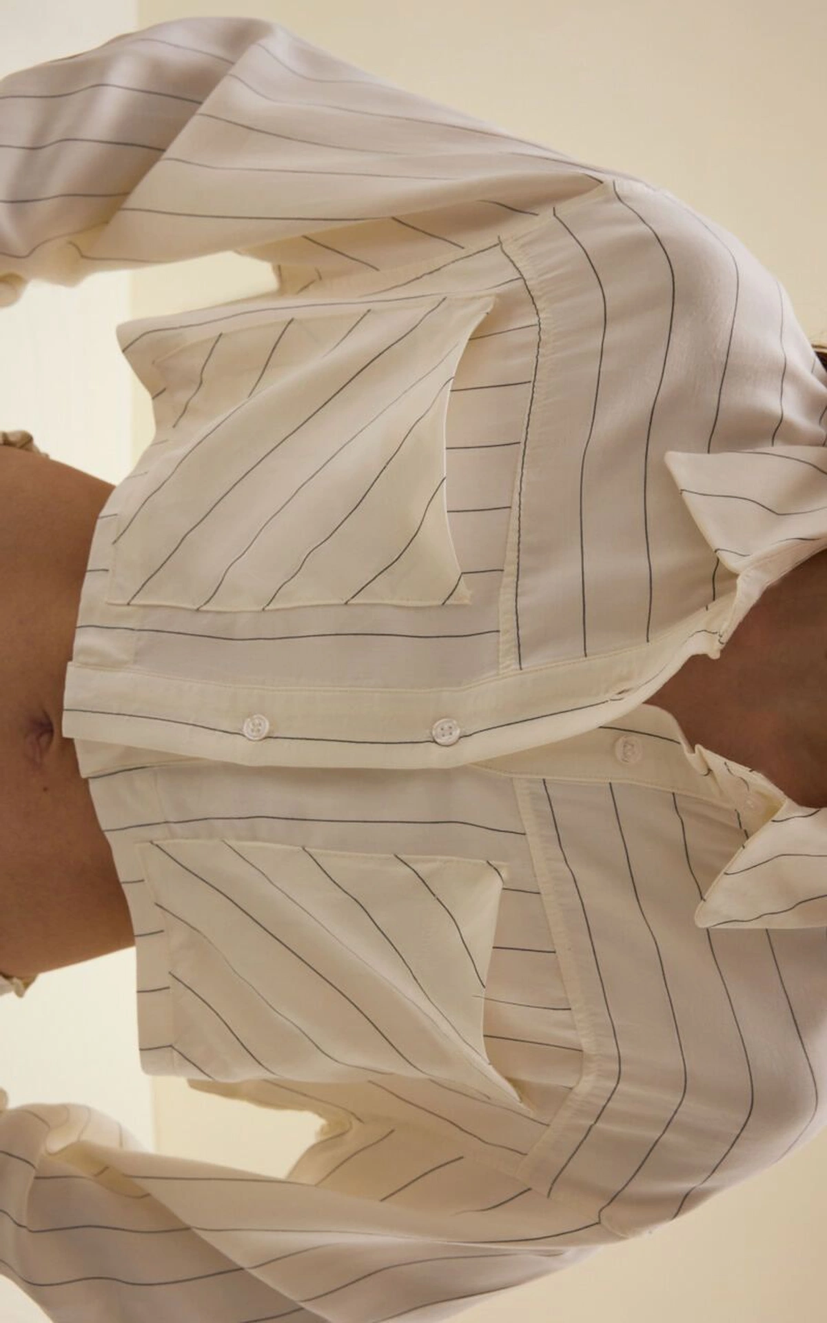 Striped Crop Viscose Shirt