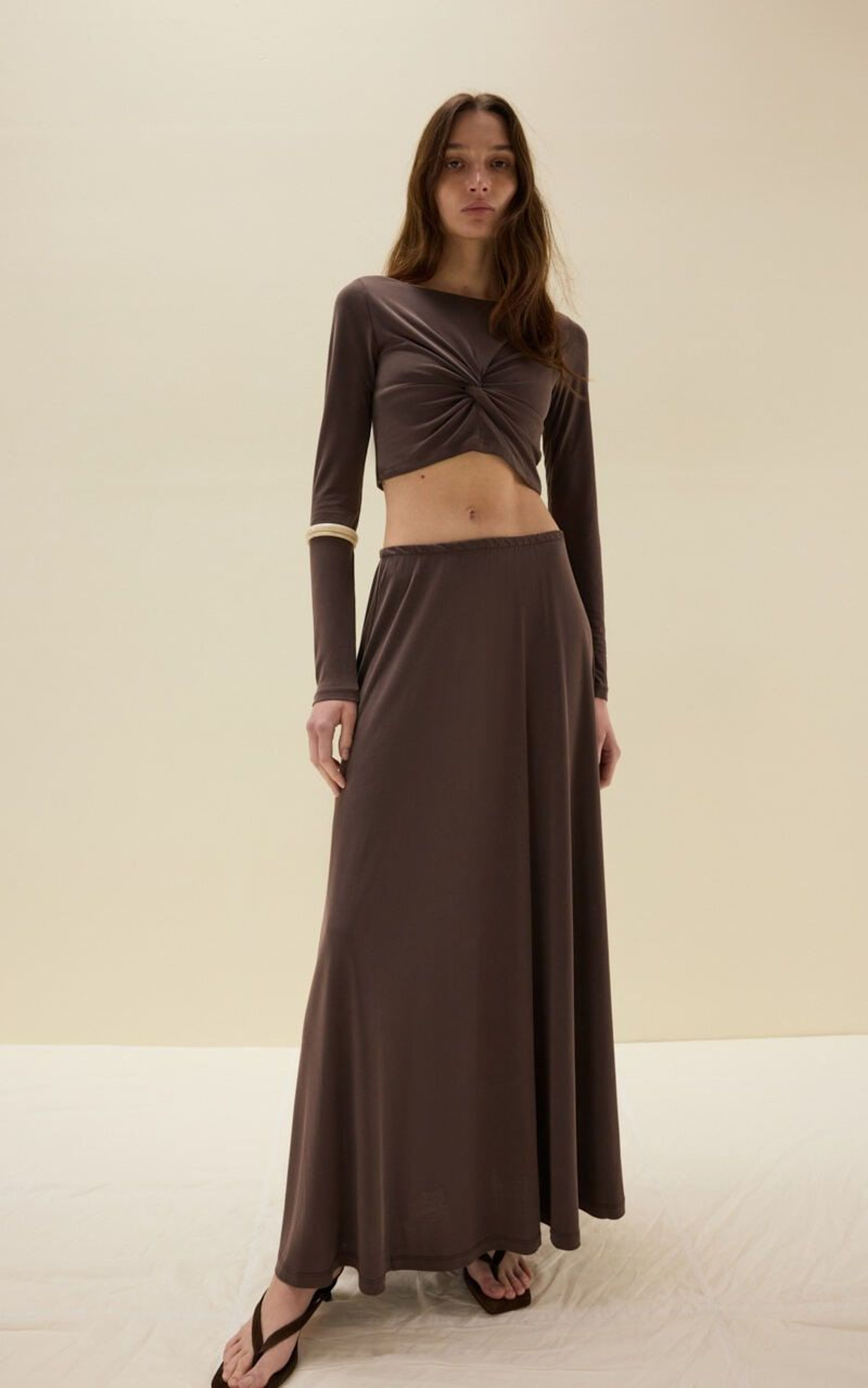 Crop Top z Długim Rękawem z Modalu